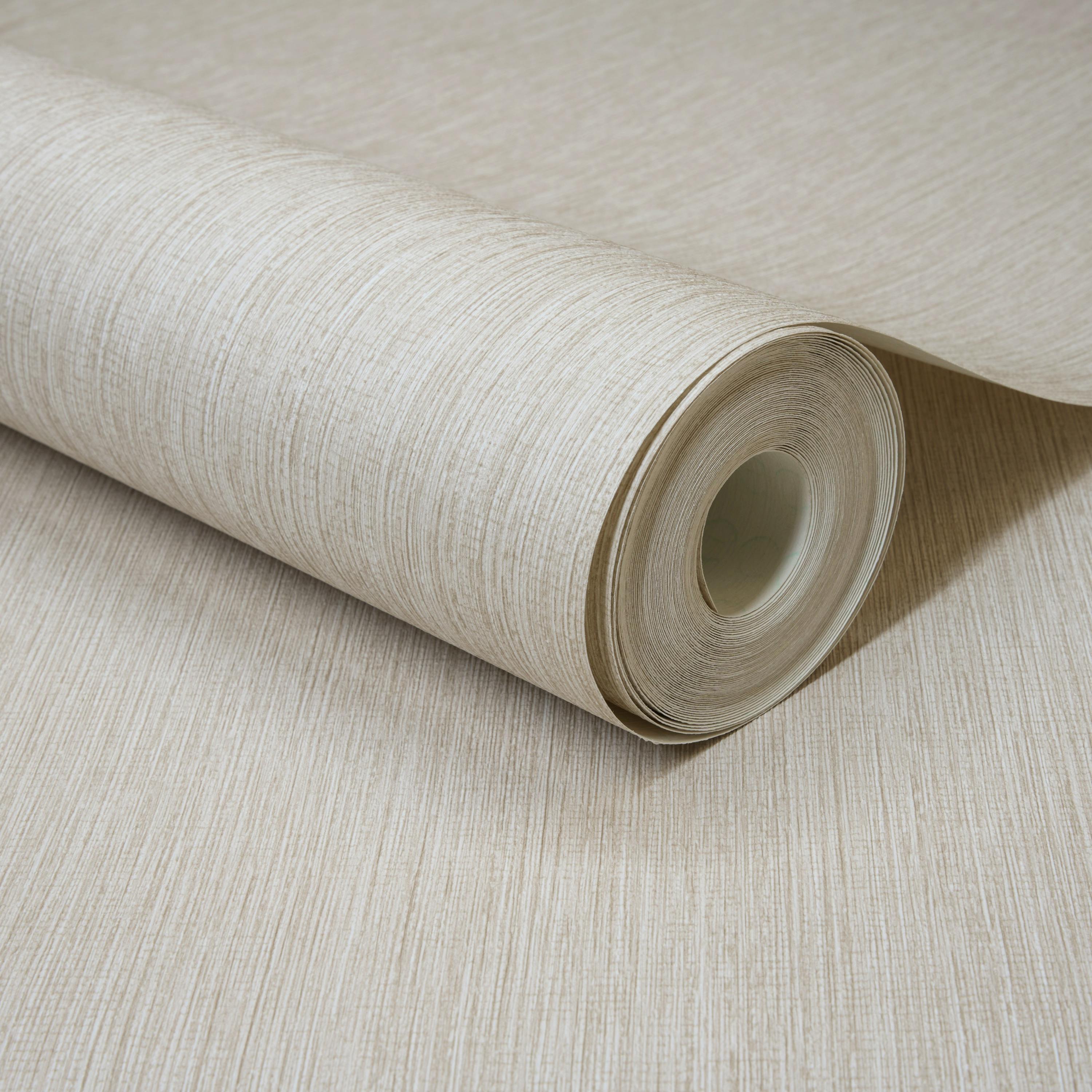 Grandeco Boutique Rays Grasscloth Effect Eco Wallpaper - Cream - PVC-free - Image 2