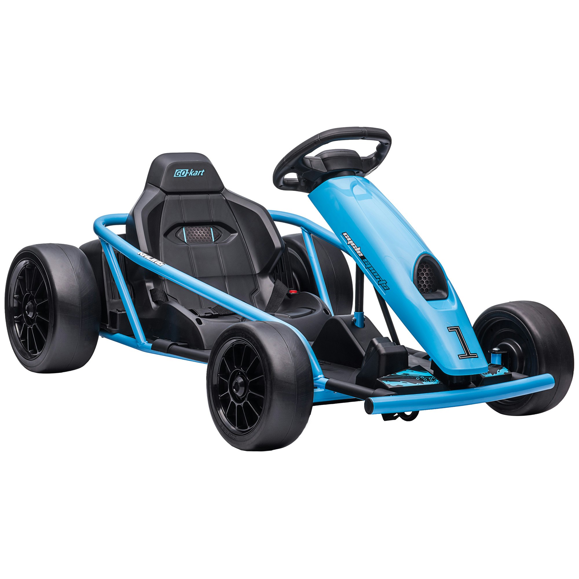 Homcom 24V Electric Go Kart For Kids With Music, Horn Honking, Slow Start