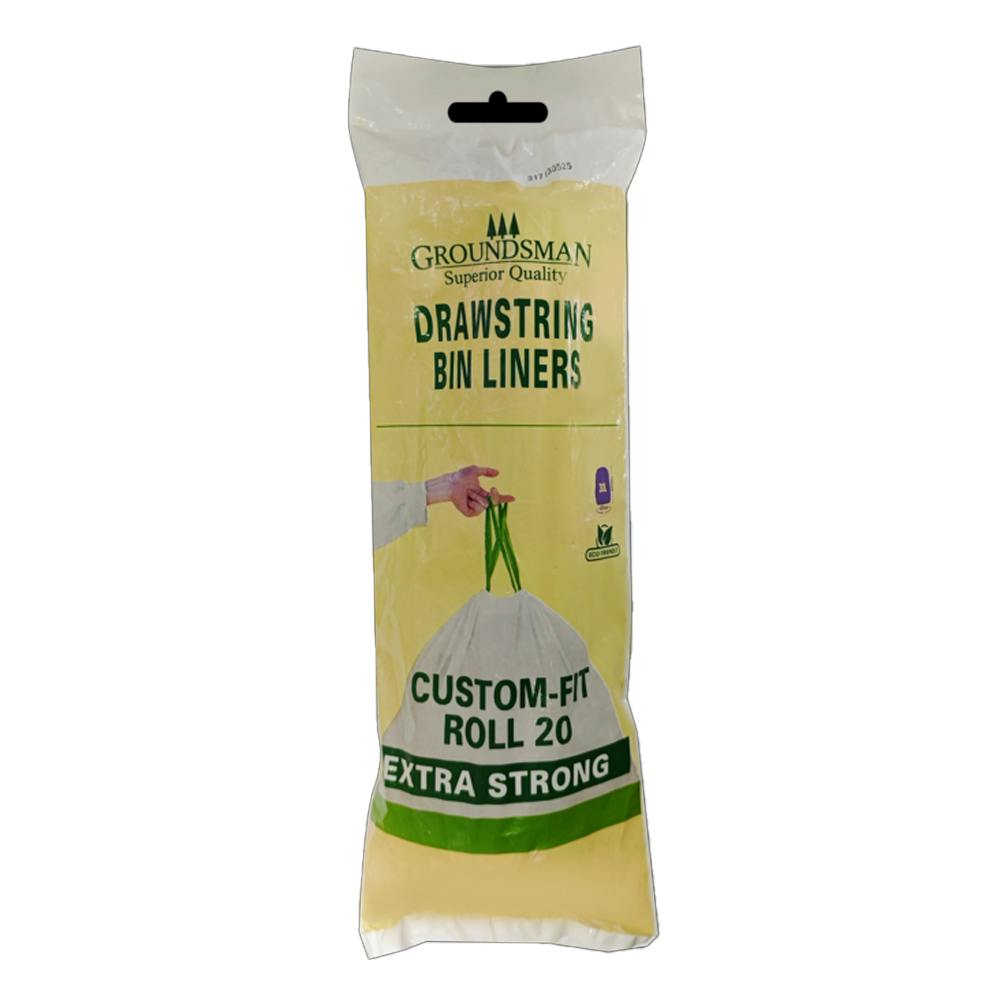 Rackhams White/Green Swing Bin Liners (Pack Of 20) - One Size