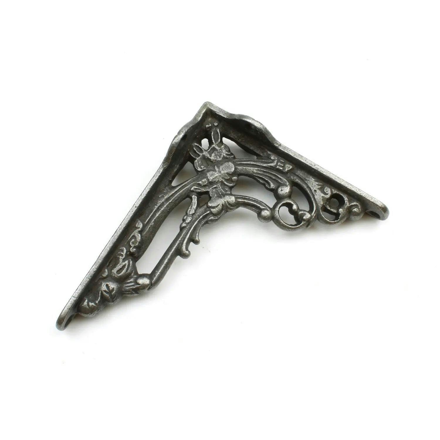Oakcrafts Pair Of Antique Cast Iron Victorian Scroll Leaf Shelf Brackets - 110Mm X 130Mm