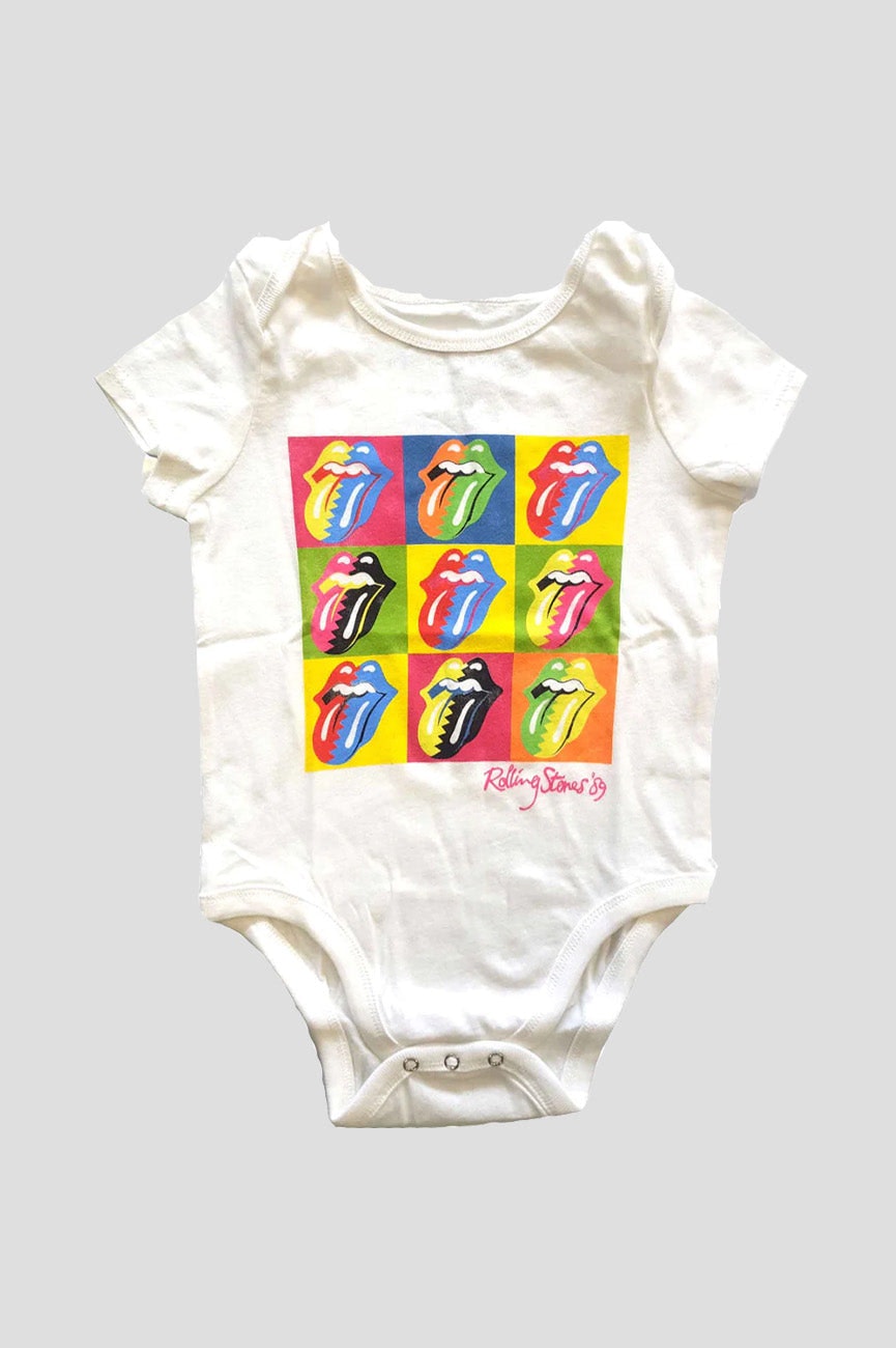 Paradiso Clothing White The Rolling Stones Two Tone Tongues Baby Grow - Xx Large (18 - 24 Months)