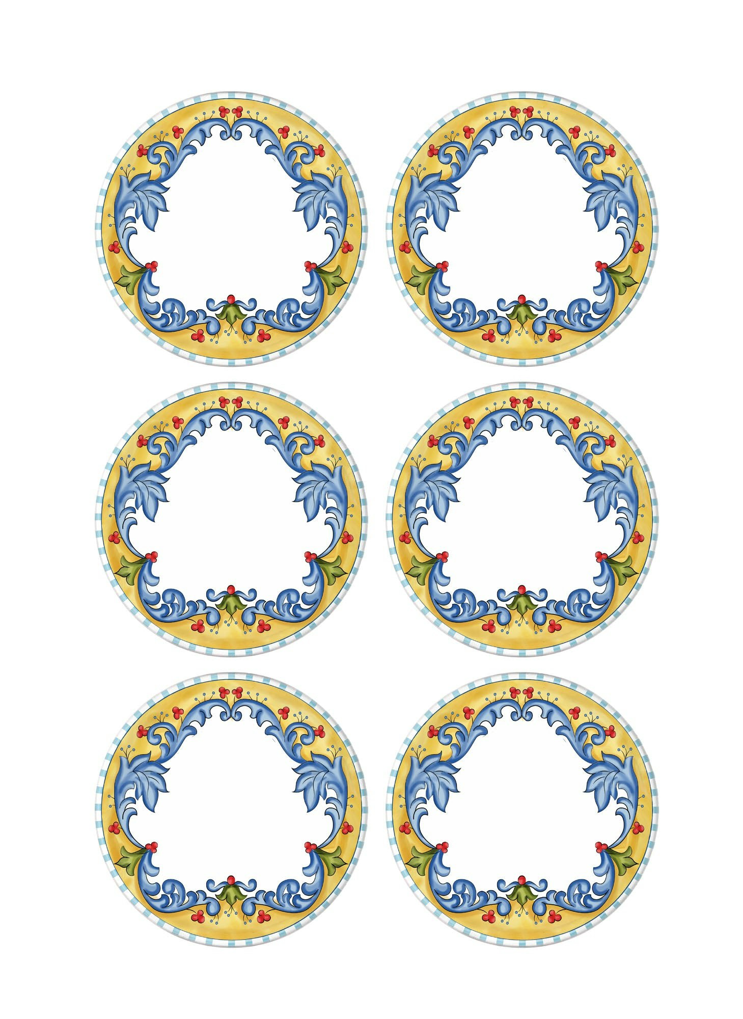 Rackhams Limoncello Collection Dinner Plates, Set Of 6