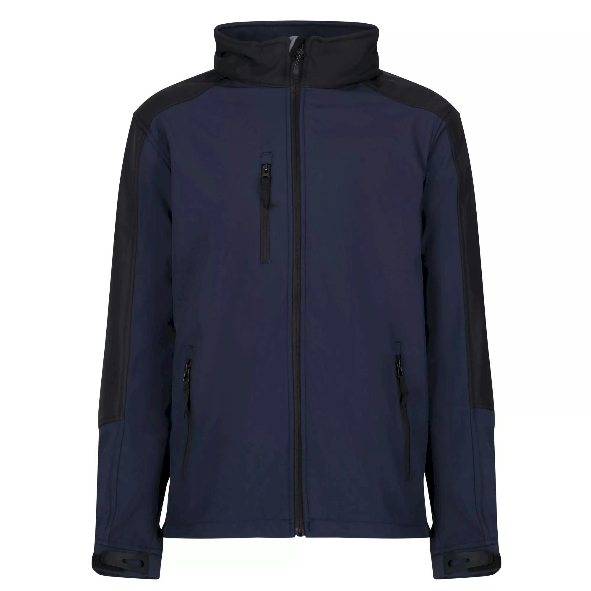 Regatta Men's Black Hydroforce 3-Layer Membrane Waterproof Breathable Softshell Jackets - Navy/ - 2XL - Navy/ - 100% Softshell