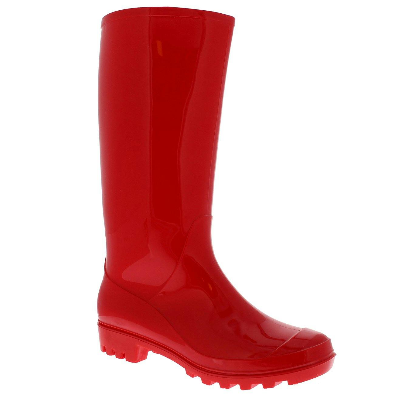 Viva Women's Red Eve: Tall Muck Winter Snow Waterproof Rain Wellingtons Boots - 4 - Gloss
