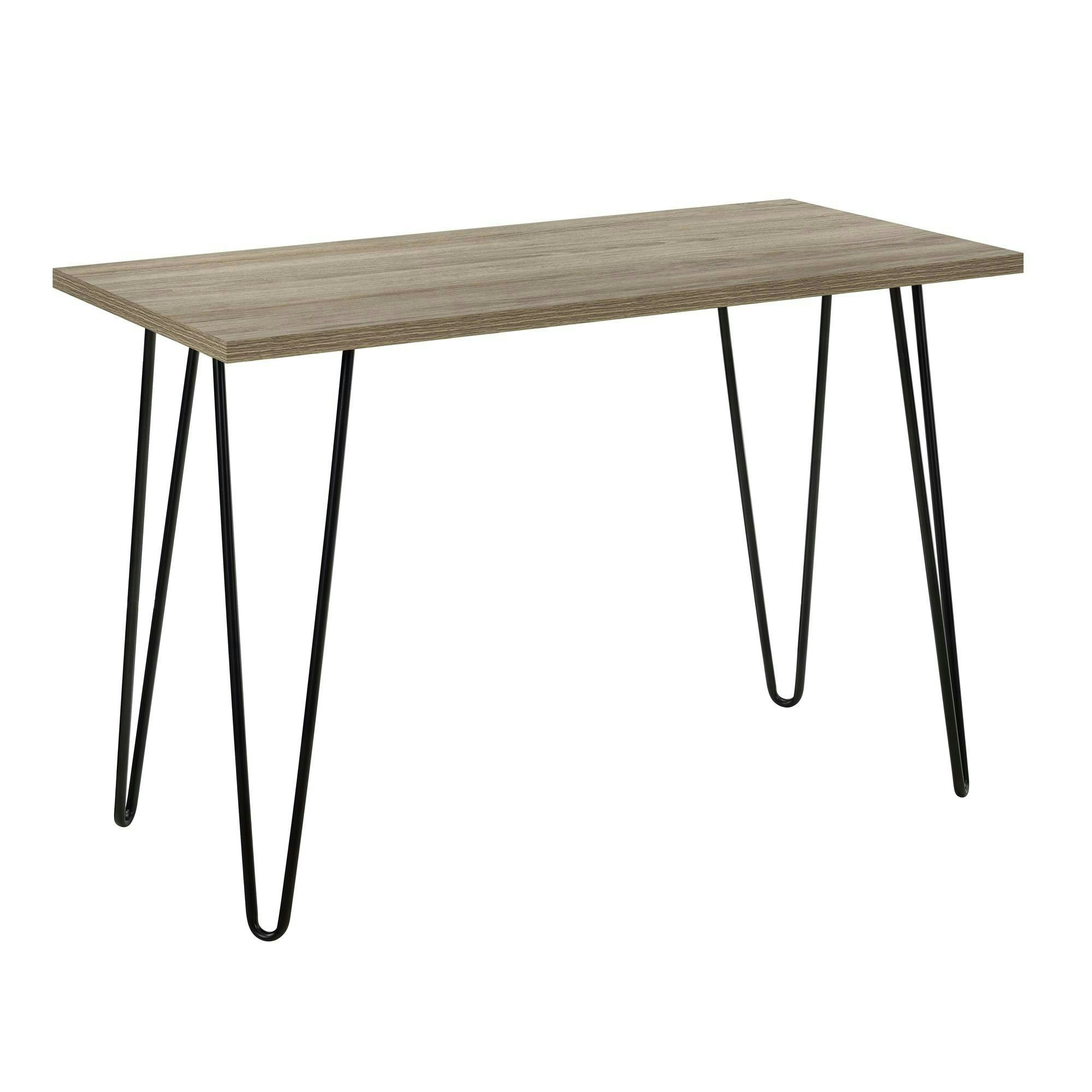 Rackhams Black Owen Retro Office Writing Desk In Rustic Oak