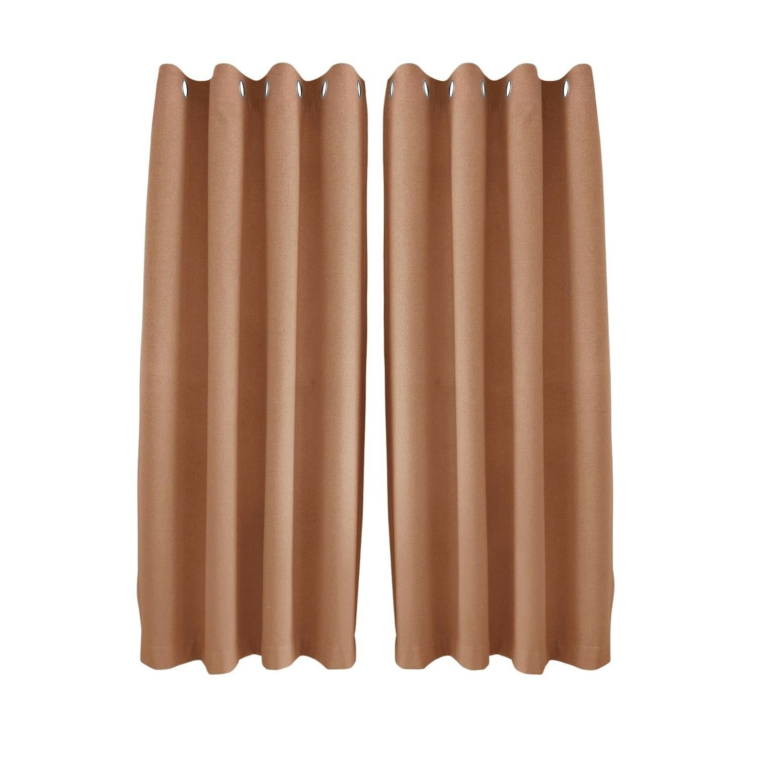 Happy Homewares Orange Mustard Linen Blackout Curtains - 46 X 63 Inch Drop - 2 Panel