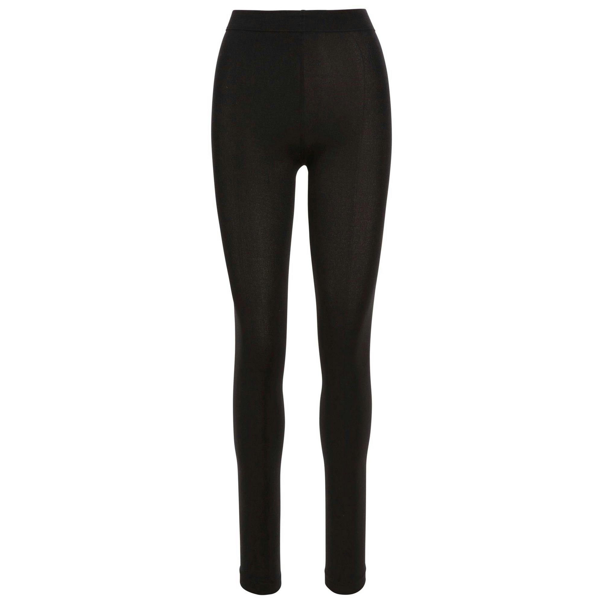 Trespass Women's Tooties Fleece Lined Footless Tights in Black | Size: XS - Image 2