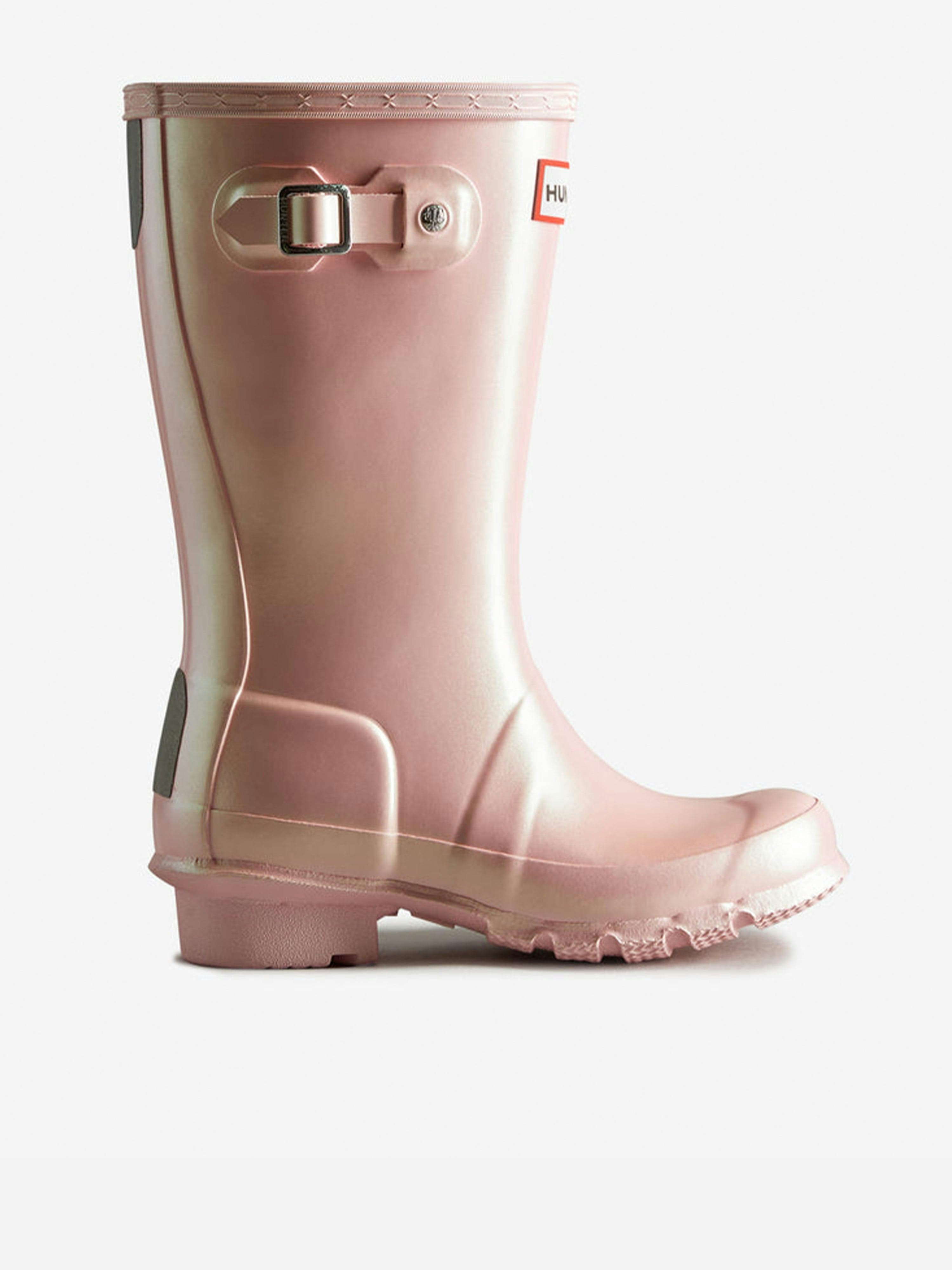 Hunter Girls Pink Original Nebula Wellington Boots In - Eu 37 Uk 4