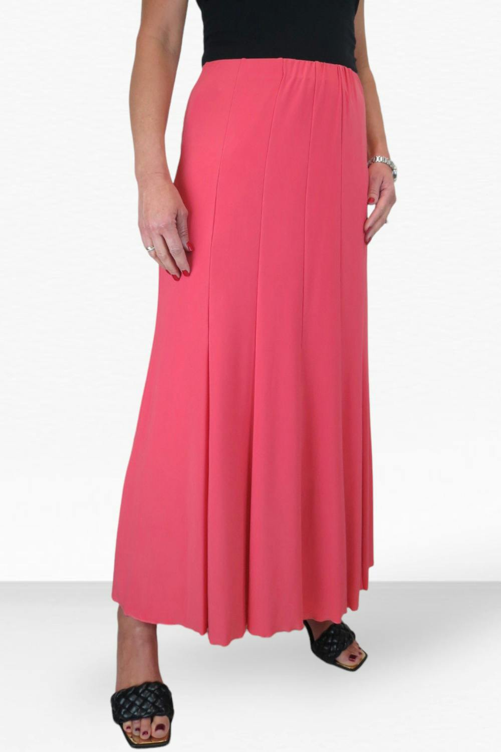 Paulo Due Women's Coral Panelled 38" Elastic Waist Maxi Skirt - 20-22