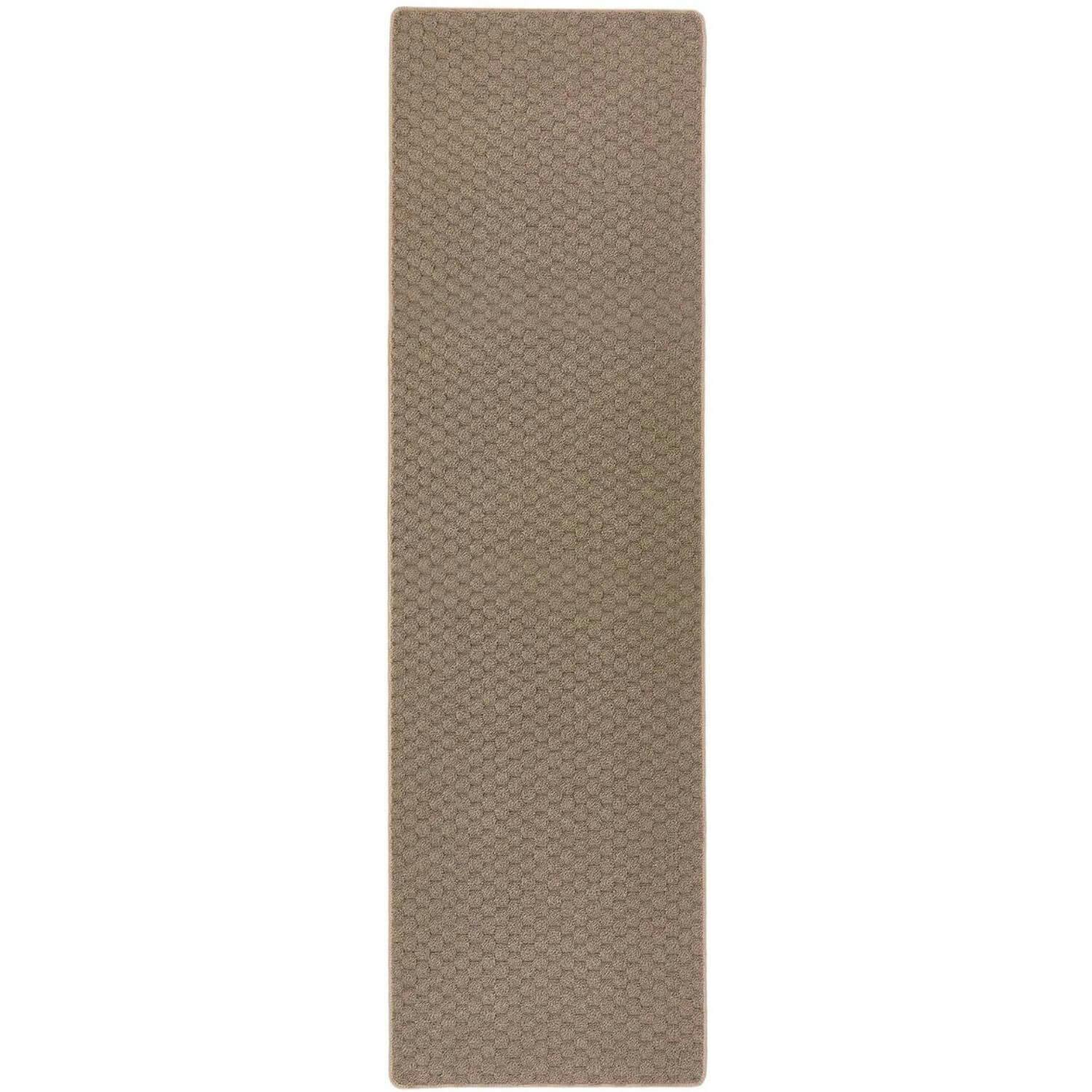 Rackhams Brown Textured Washable Honeycomb Mat And Runner - 67X230 Cm