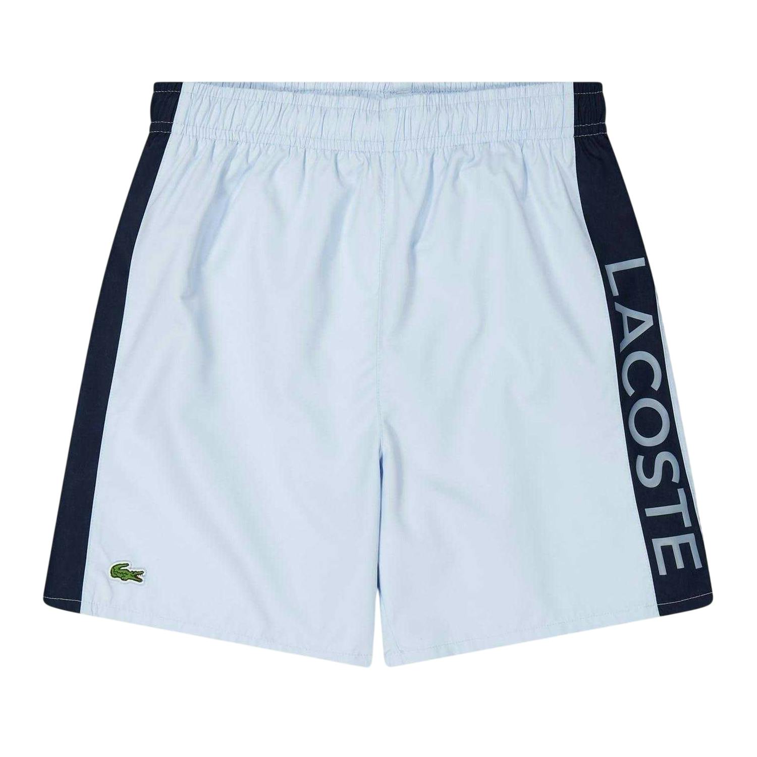 Lacoste Men's Light/Blue Lettering Swimming Swim Shorts - 14 Years - 100% Mixed