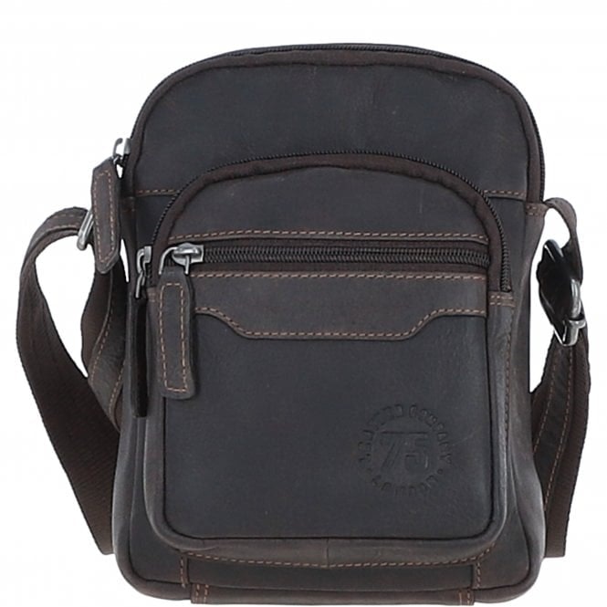 Leather Company Brown Real Leather Compact Crossbody Bag: Sicily - One Size - Leather