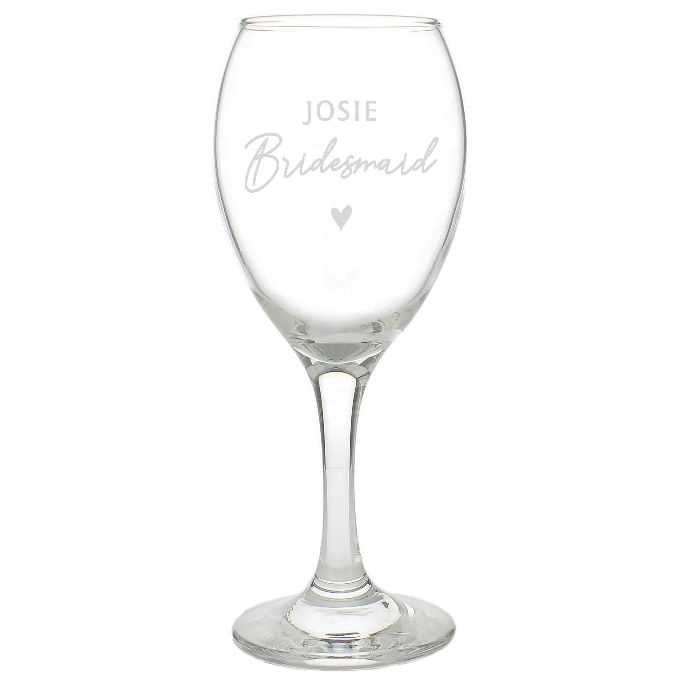 Rackhams Personalised Bridesmaid Wine Glass
