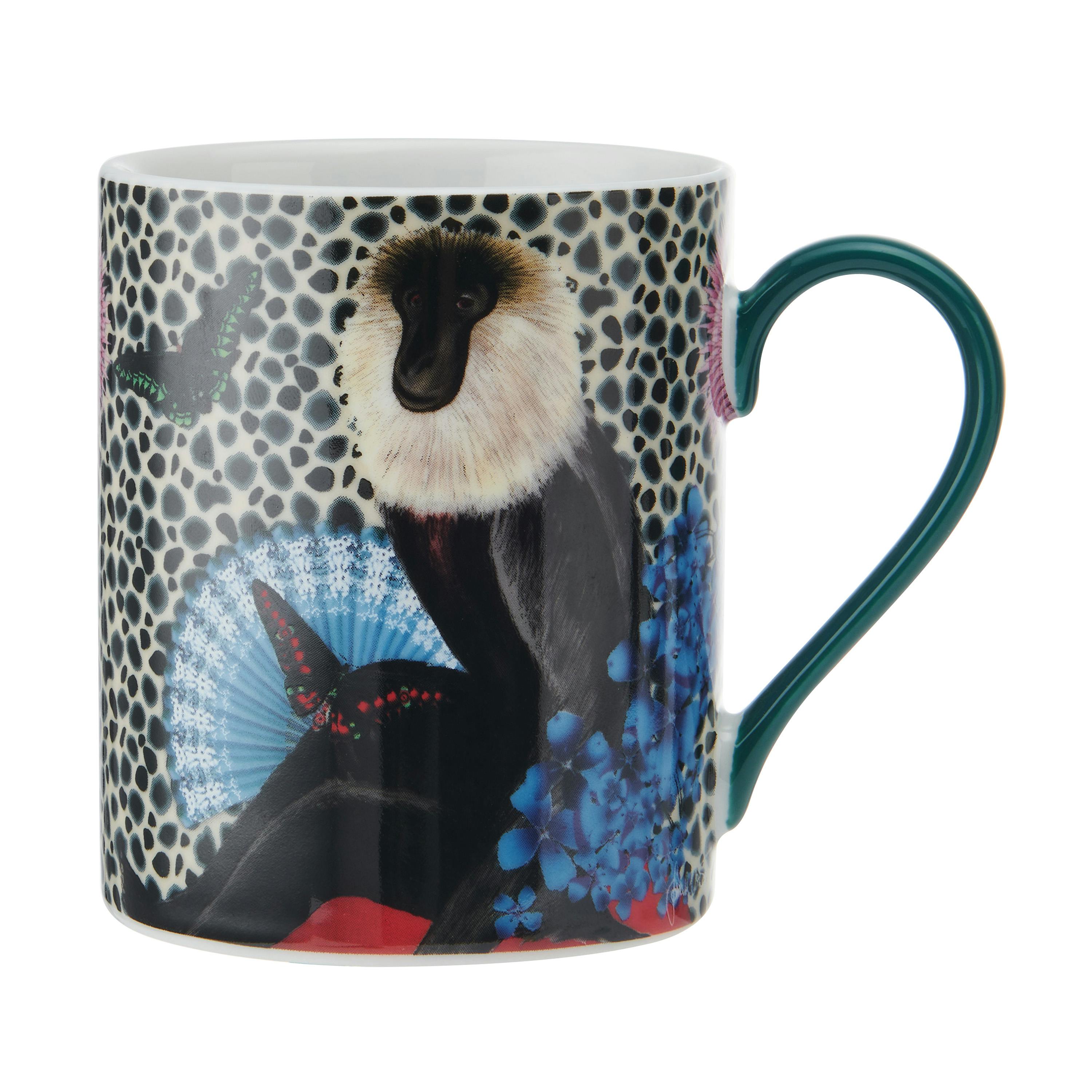 MIKASA x Sarah Arnett Porcelain Mug, 350ml, Monkey Print - Image 4