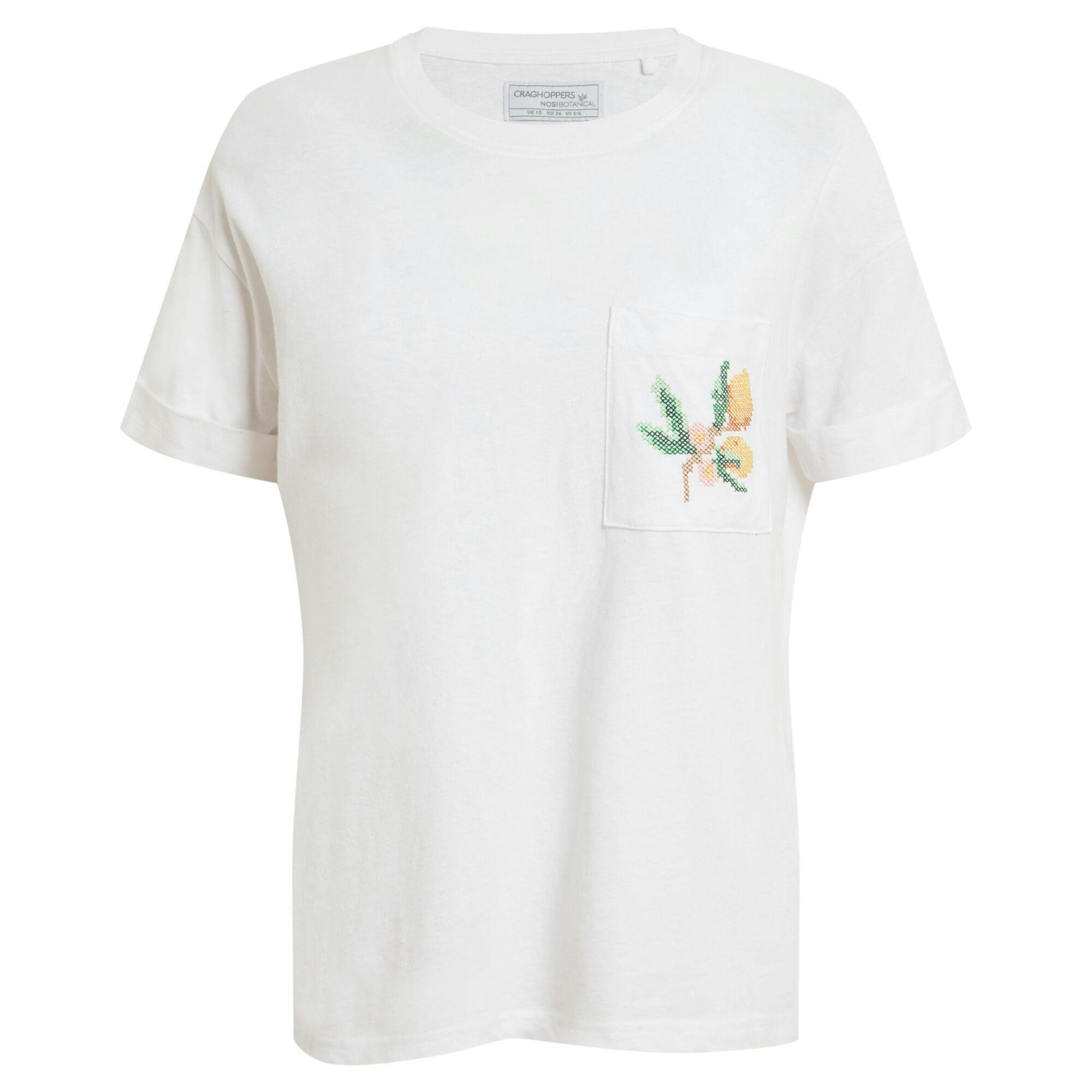 Craghoppers Women's White Citrus T-Shirt - 10 Uk - 85% Cotton/15% Linen