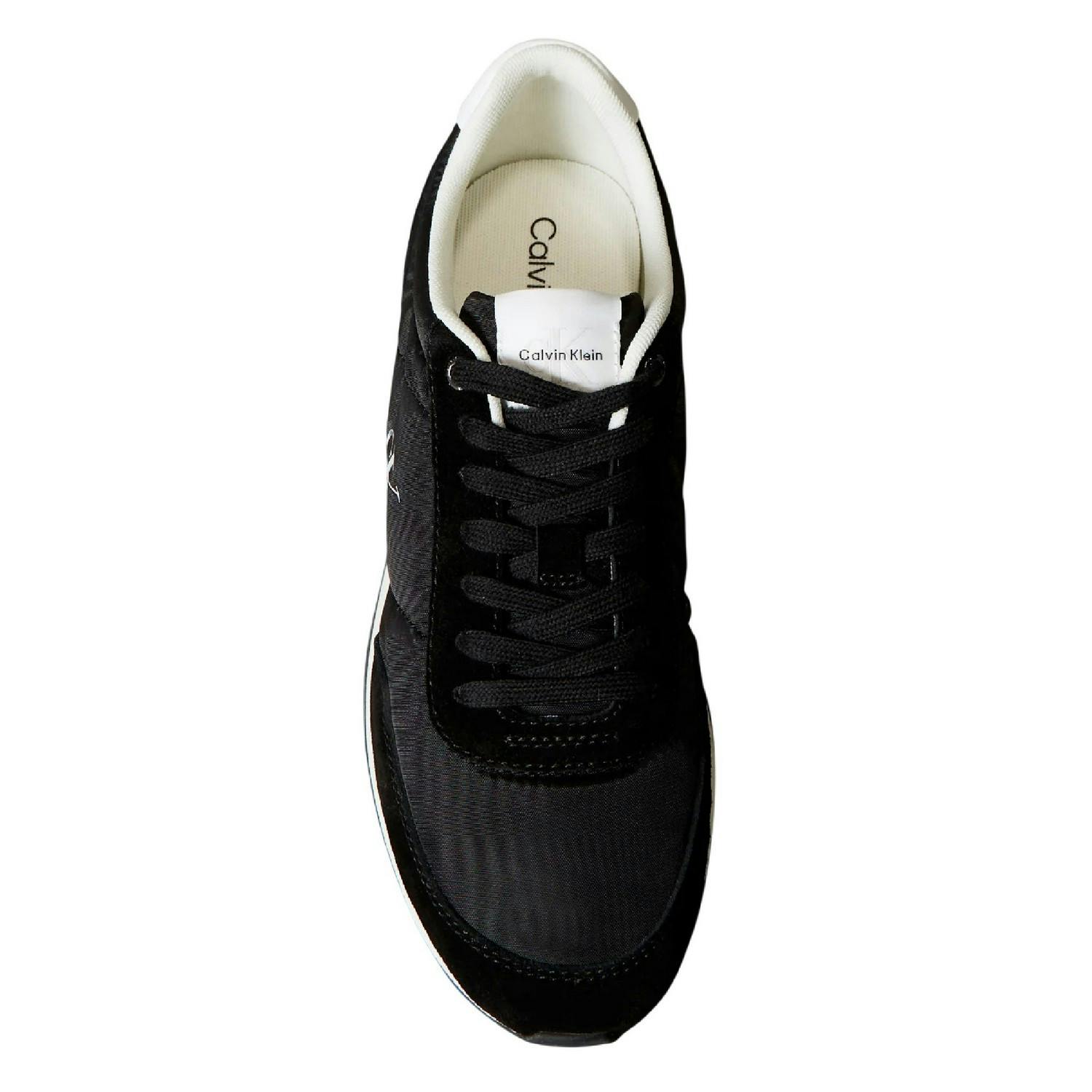 Calvin Klein Men's Black Retro Flat Trainers - Triple - 8 Uk - Triple - 100% Mixed
