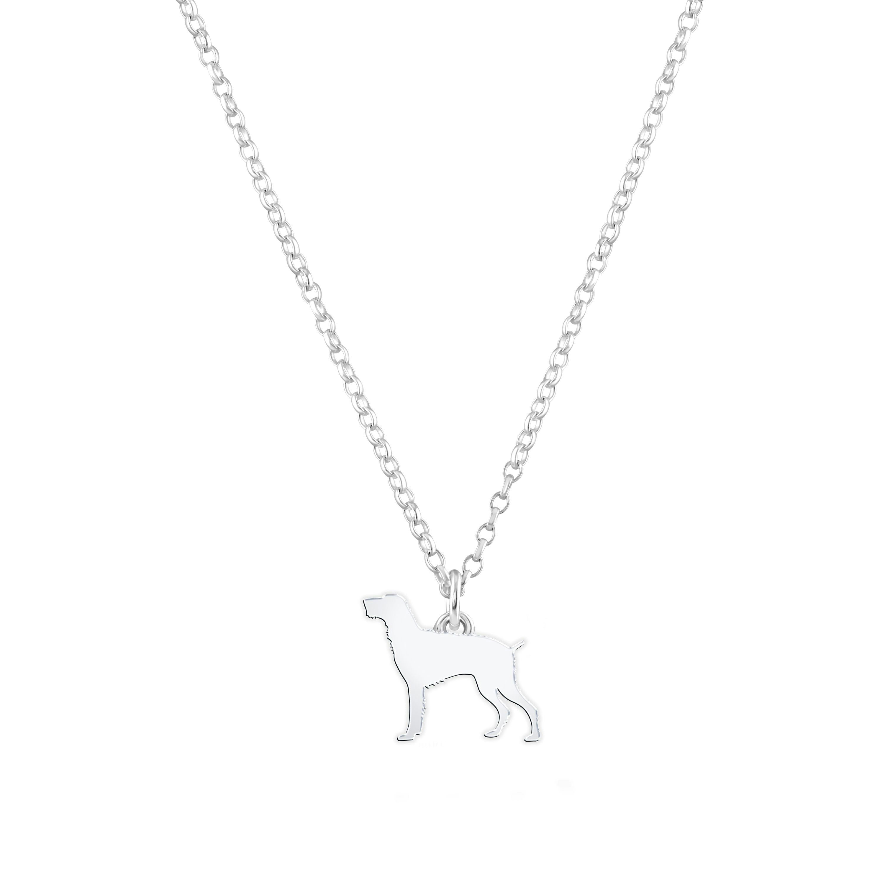 Mylee London Silver German Wirehaired Pointer Silhouette Necklace - Personalised - No