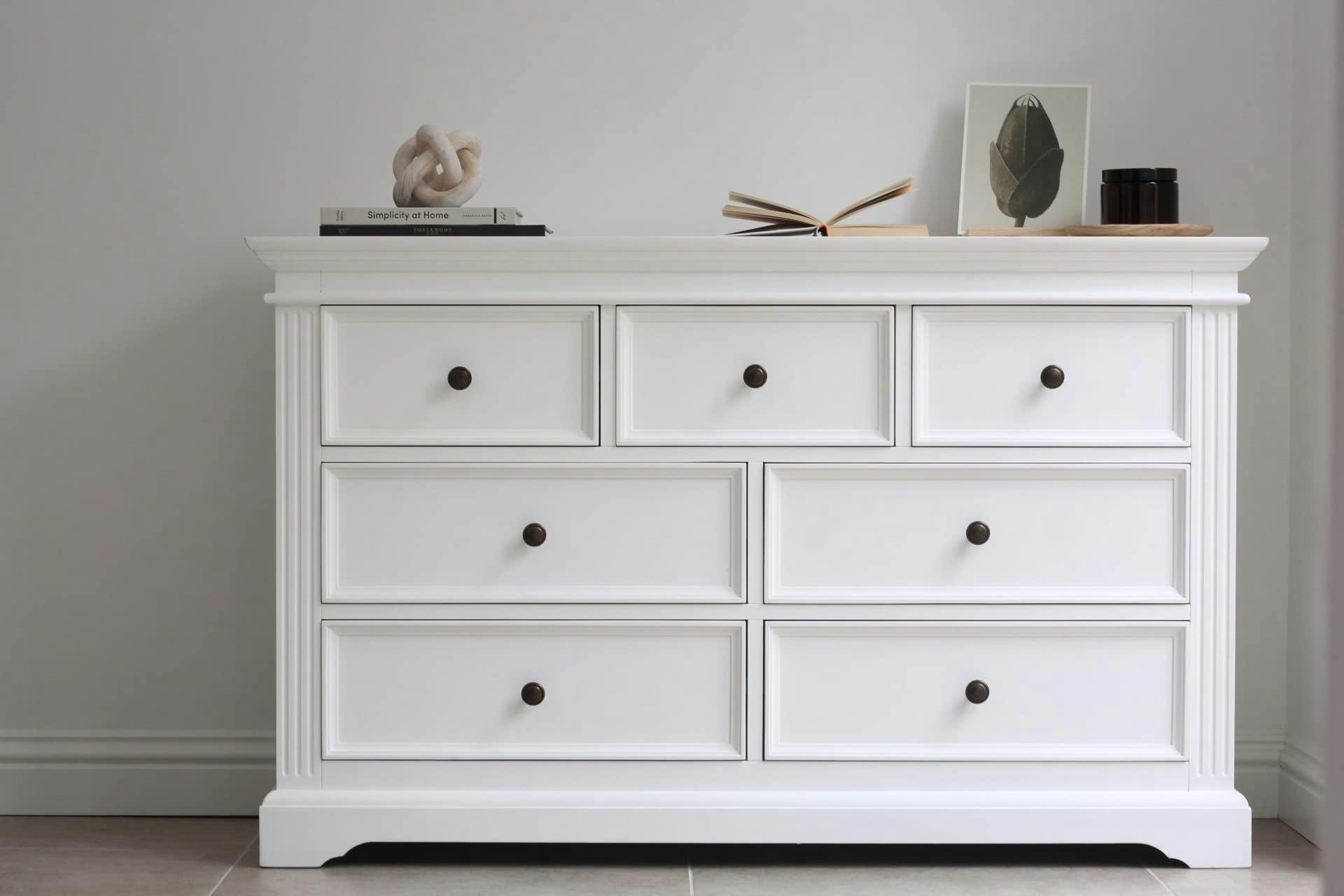 Statement Furniture White Gainsborough Large 3 Over 4 Chest Of Drawers Assembled Bedroom Storage