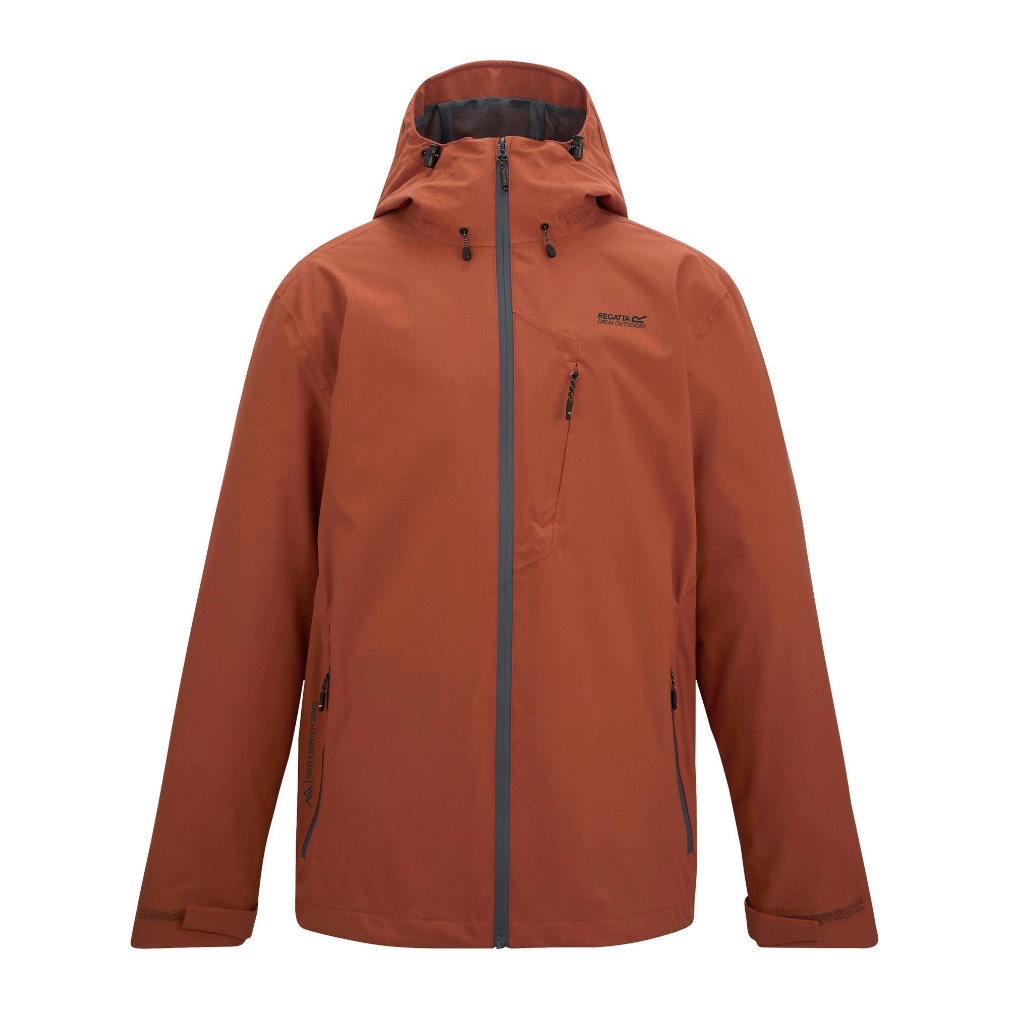 Regatta Men's Red Oklarna Waterproof Jacket - Brick - L - Brick - 100% Mixed