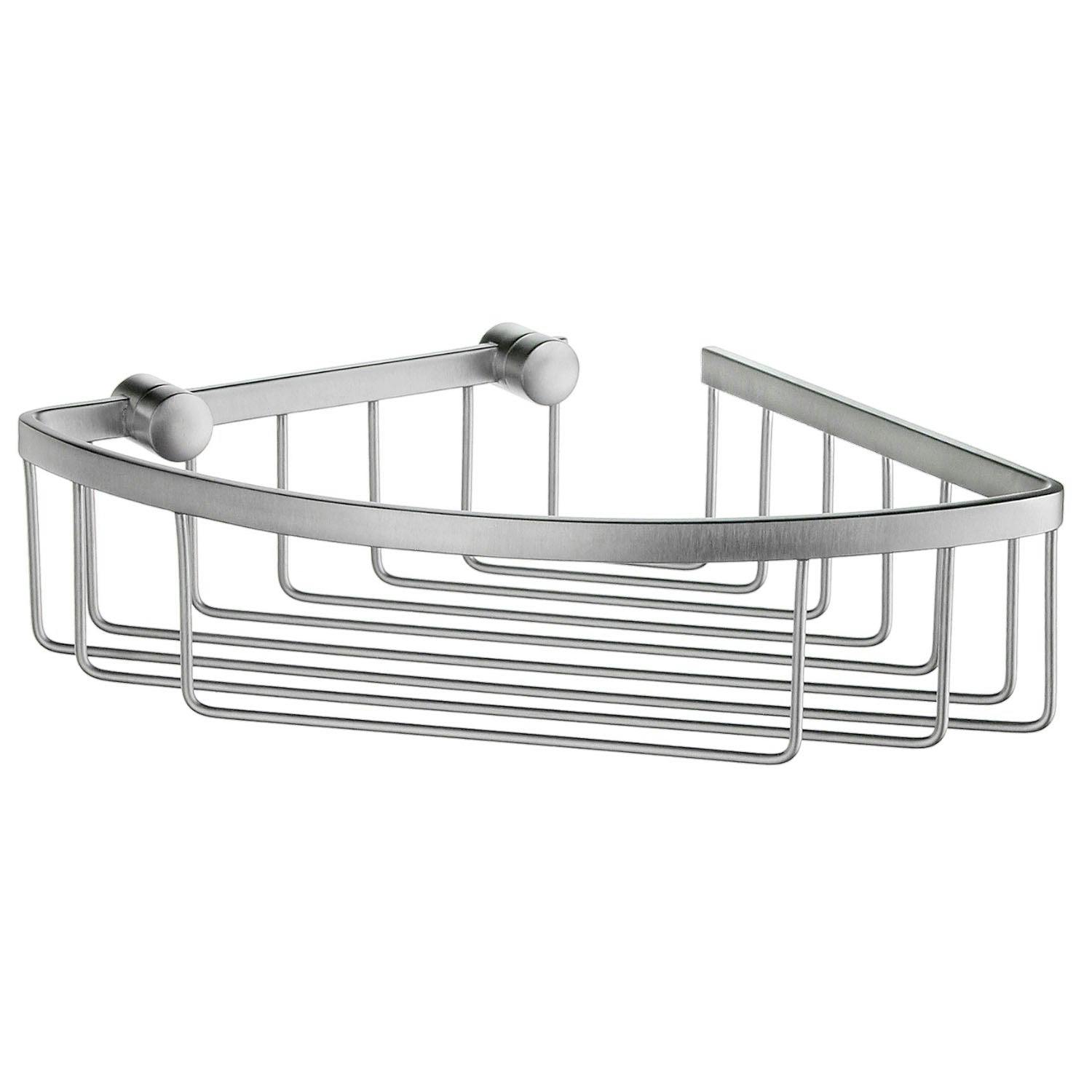 Rackhams Brushed Chrome Corner Shower Basket