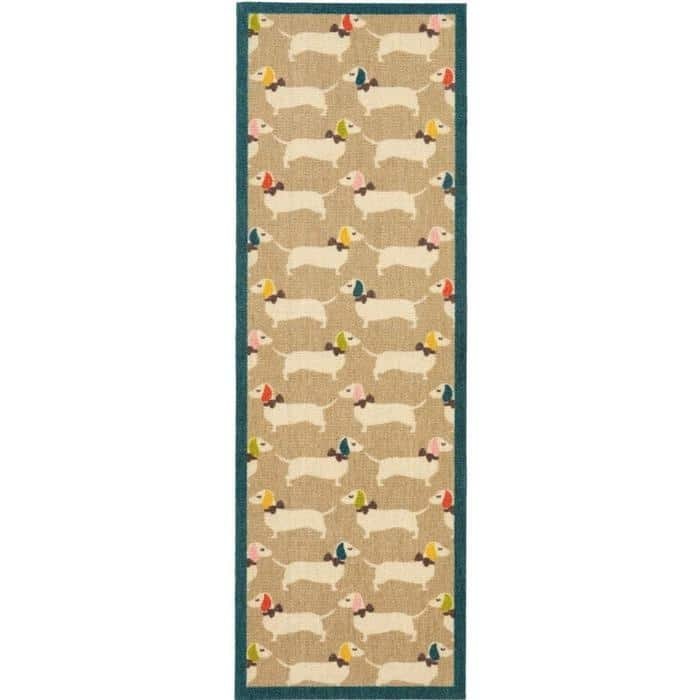 The Rugs Dog Themed Washable Bright Doggie Mat And Runner - 50X150 Cm