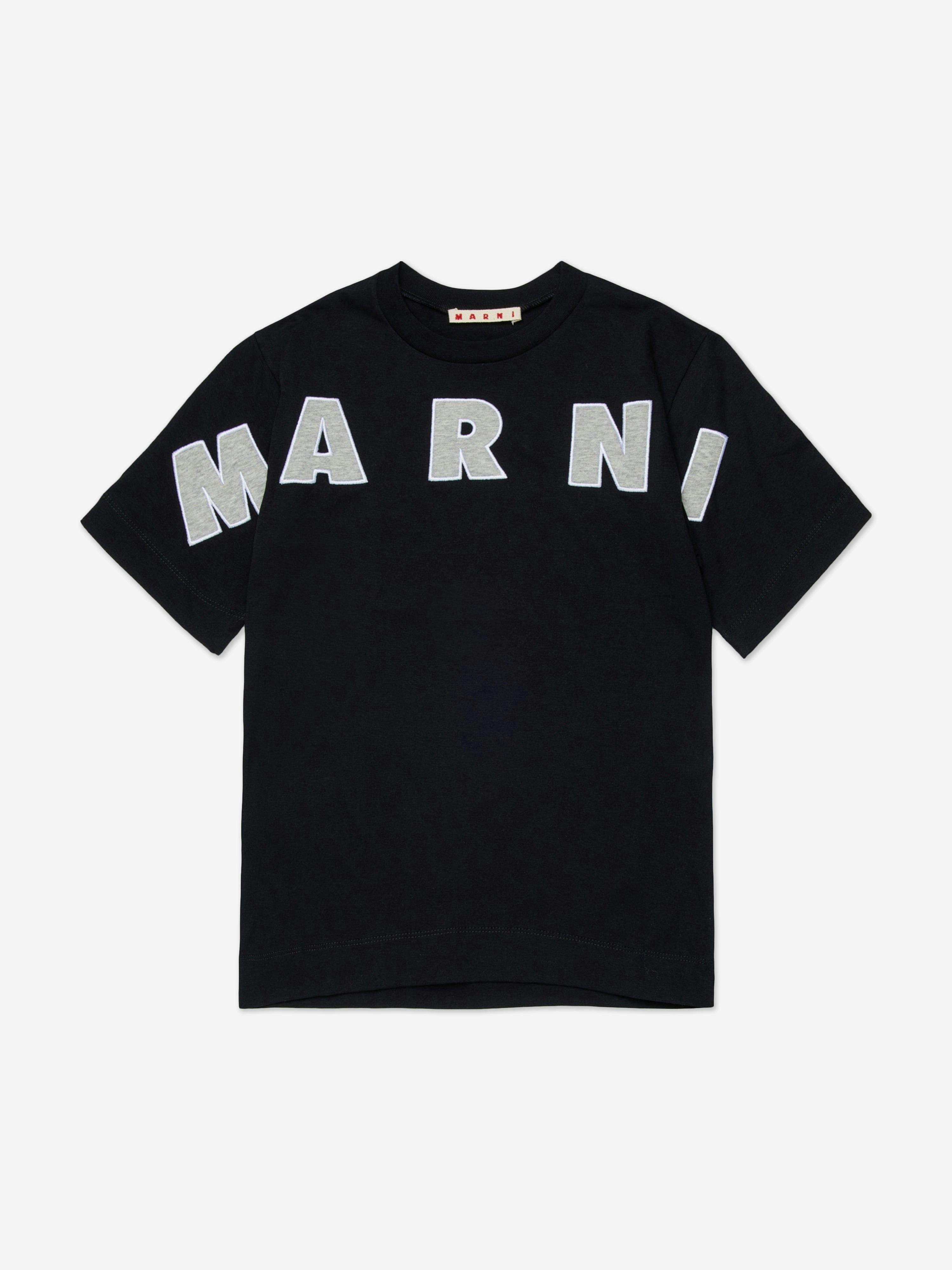Marni Kids Boys Black Logo T-Shirt In - 10 Yrs