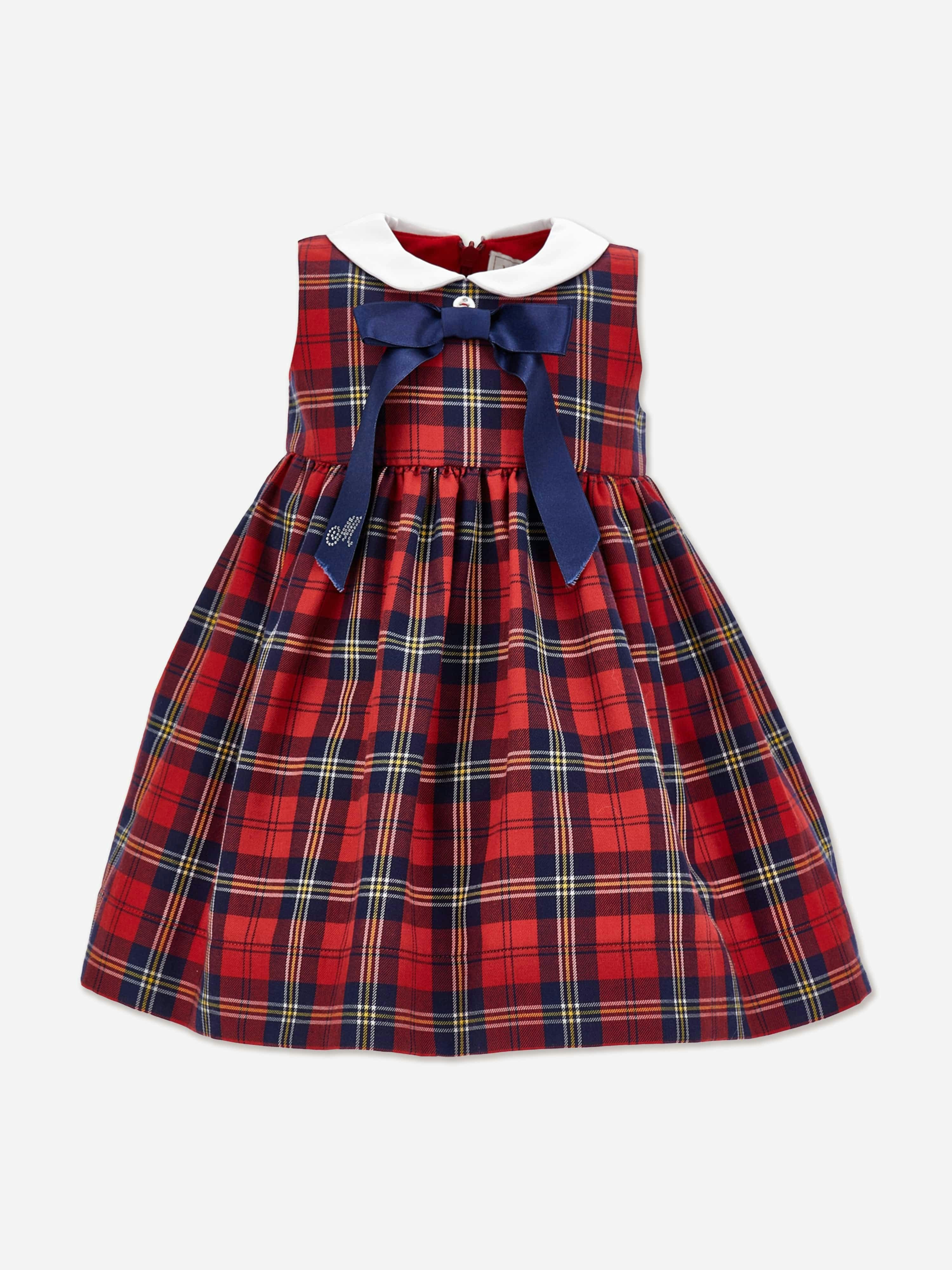 Monnalisa Women's Red Baby Girls Tartan Dress In - 24 Mths