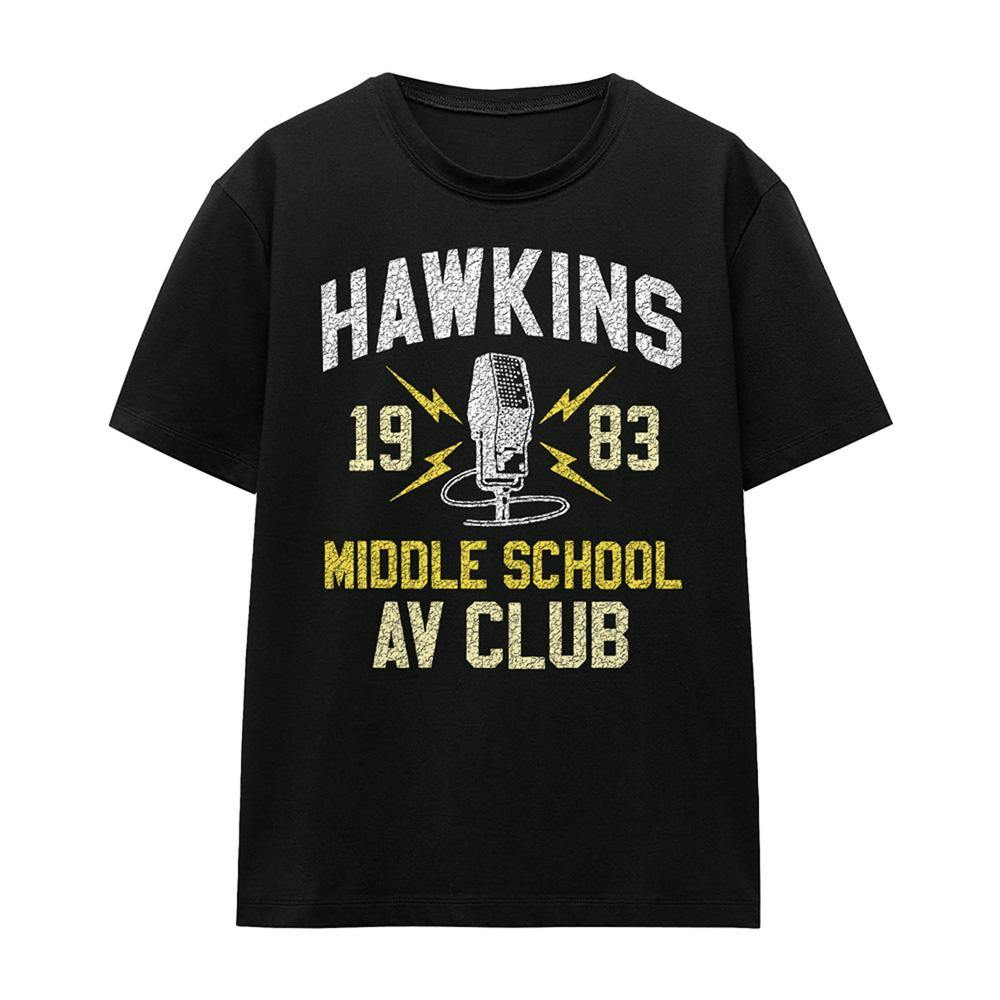 Stranger Things Women's Black Hawkins Middle School T-Shirt - M