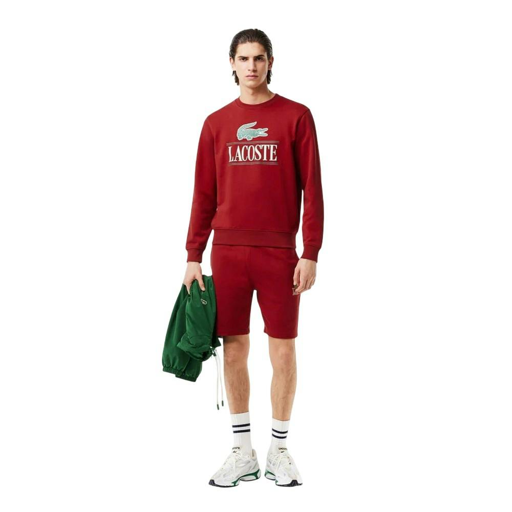 Lacoste Men's Orange Oversized Sweatshirt - Xs - 100% Cotton
