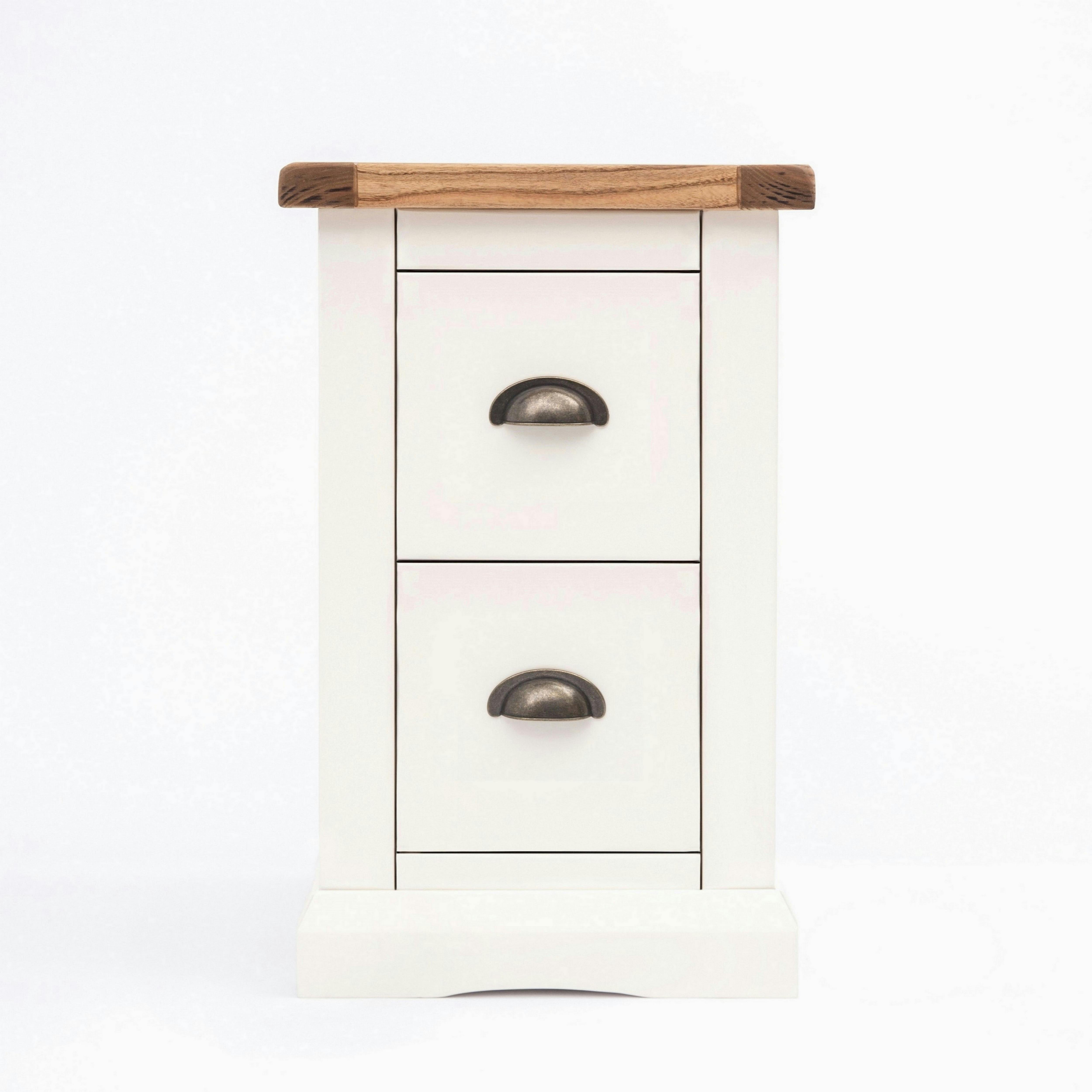 Rackhams White Cosenza 2 Drawer Petite Bedside Table - Off