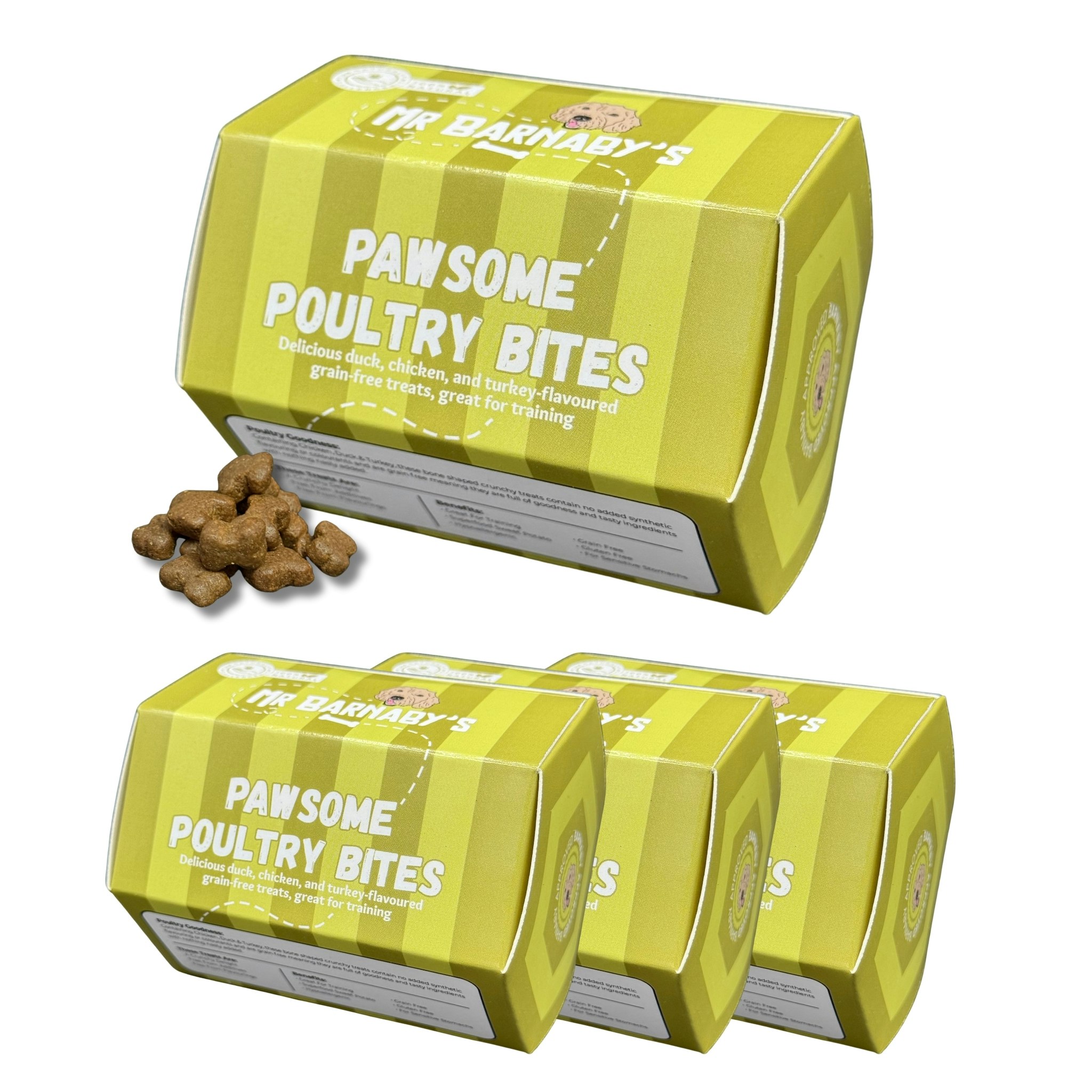 Mr Barnaby’s Grain Mr Barnaby's Pawsome Poultry Bites Dog Treats (Pack Of 4) - Pack Of 4 - 4