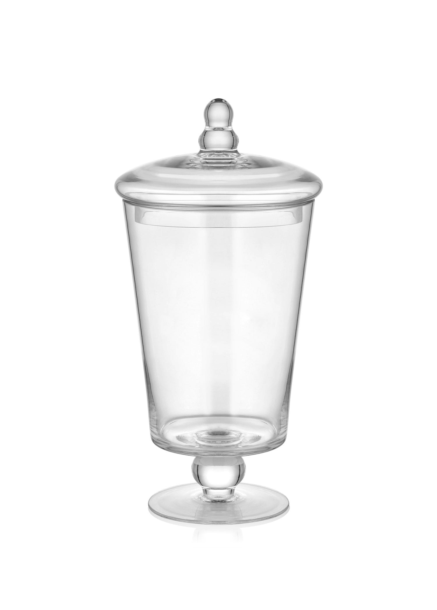Rackhams Footed Glass Jar With Lid - 30 Cm (H) X 12 Cm (W) X 12 Cm (D)