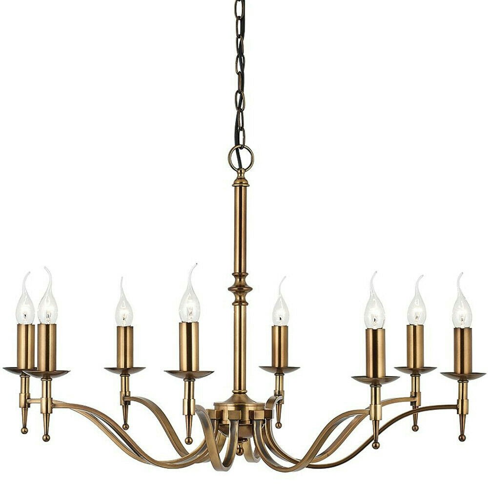 Loops Light Avery Ceiling Pendant Chandelier Lamp Antique Brass Curved Candelabra Size 8