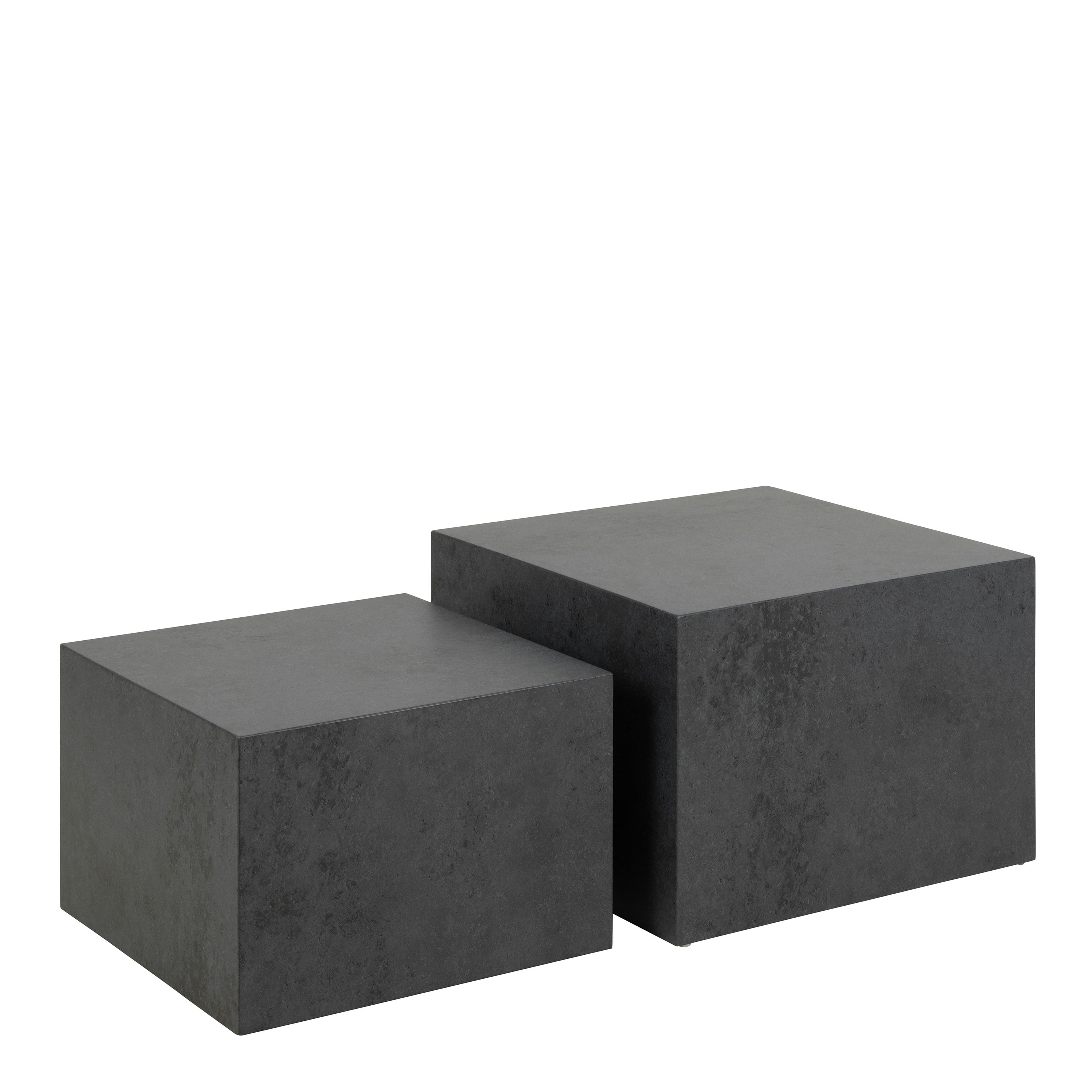Rackhams Black Dice Square Coffee Table Set In Ocean Rough Paper - 1 - Ocean