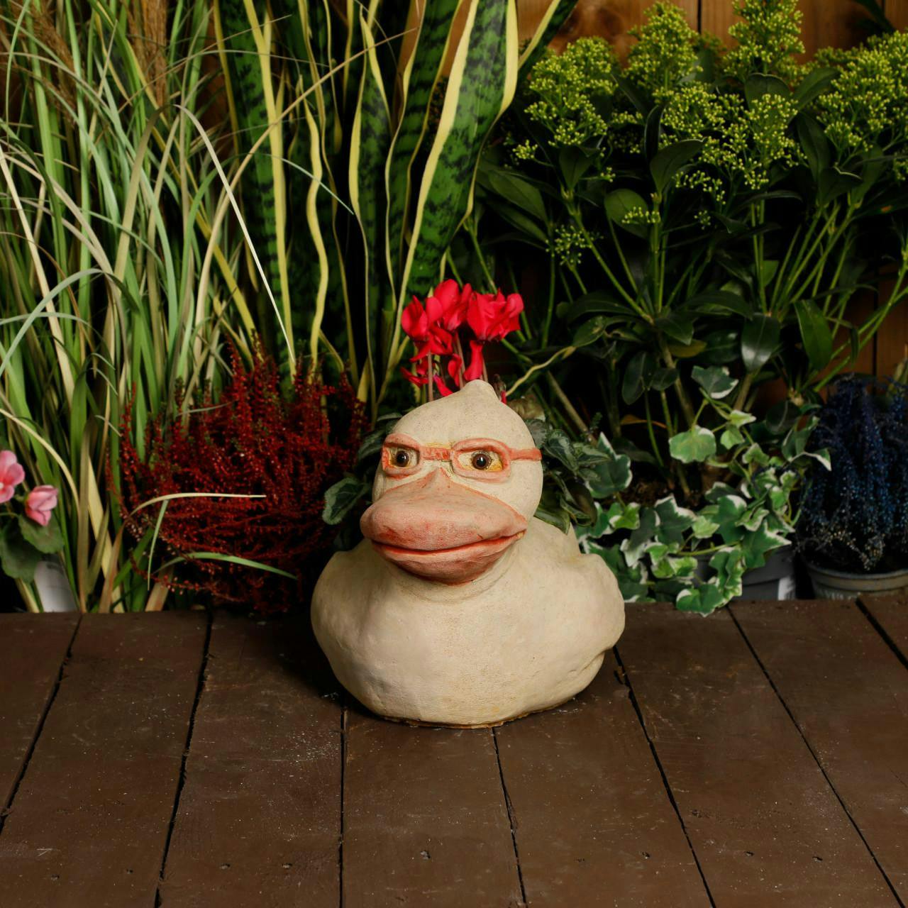 Osn Whimsical Stone Cast Rubber Duck Planter Pot
