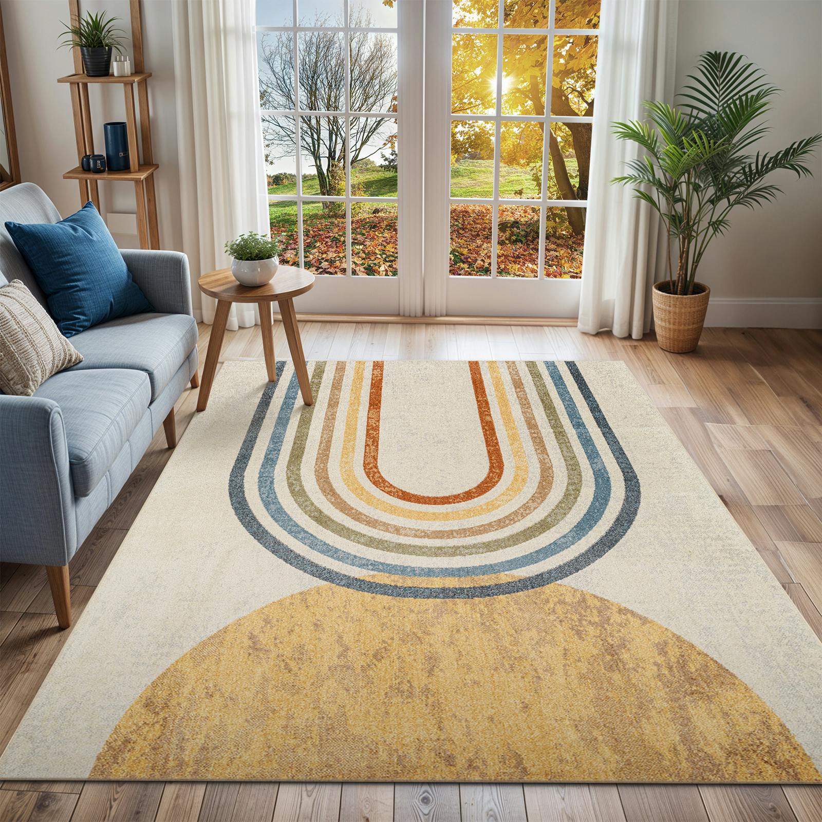 Livabliss Grey Lillian-Washable Multicoloured Modern Rug - 120 X 170 Cm