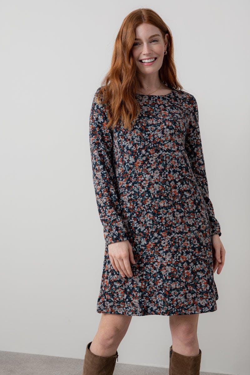 Lily & Me Red Spruce Ditsy Print Swing Dress - 16