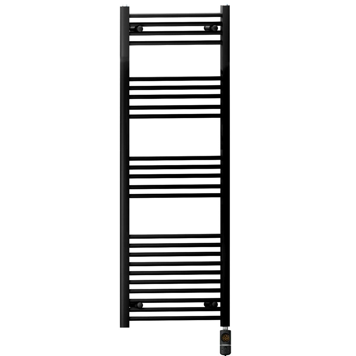 Myhomeware Black 500Mm X 1400Mm Electric Pre-Filled Heated Towel Rail Radiator For Bathroom - Thermostatic Af - 19Mm Tube