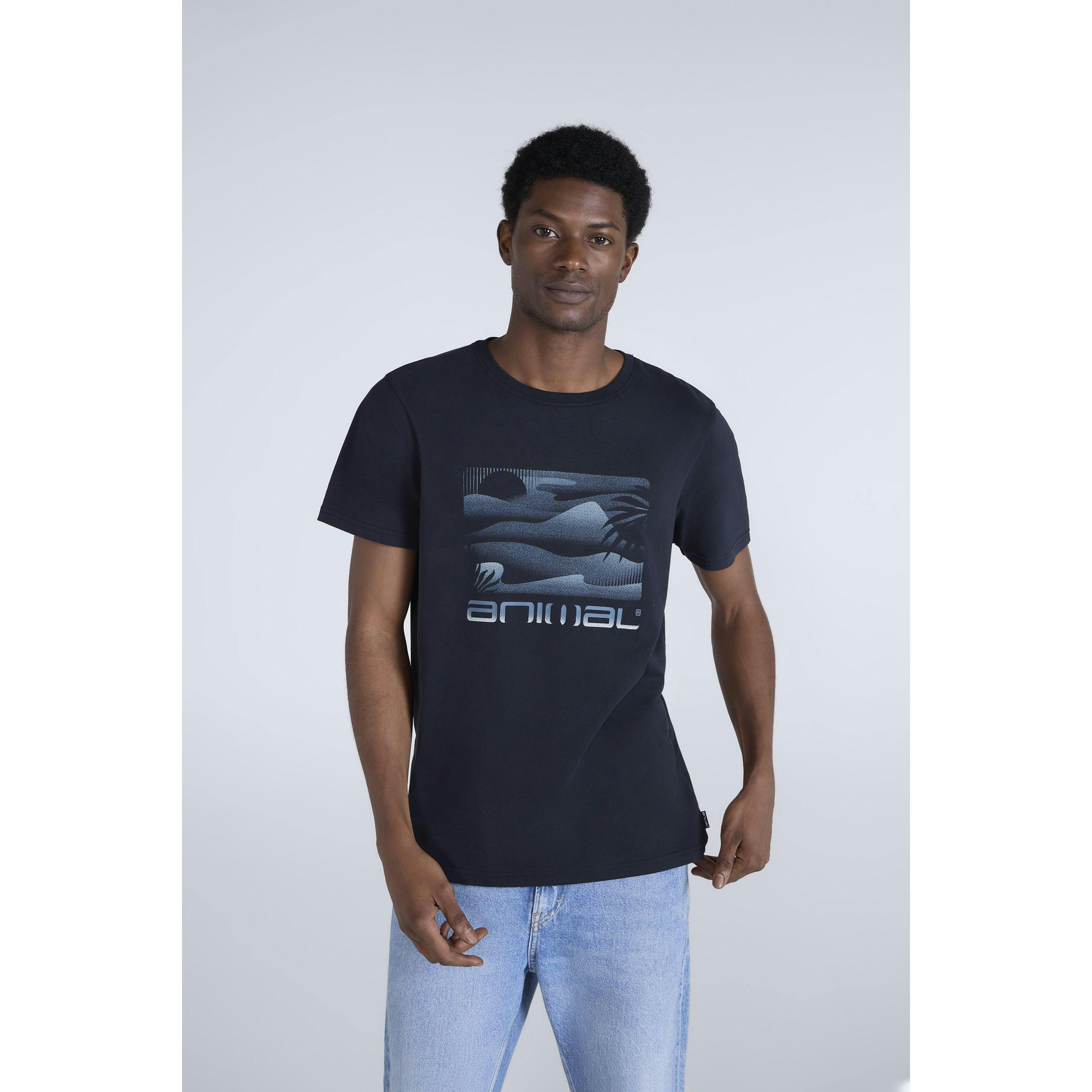 Animal Men's Black Jacob Organic T-Shirt - Xs - 100% Organic Cotton