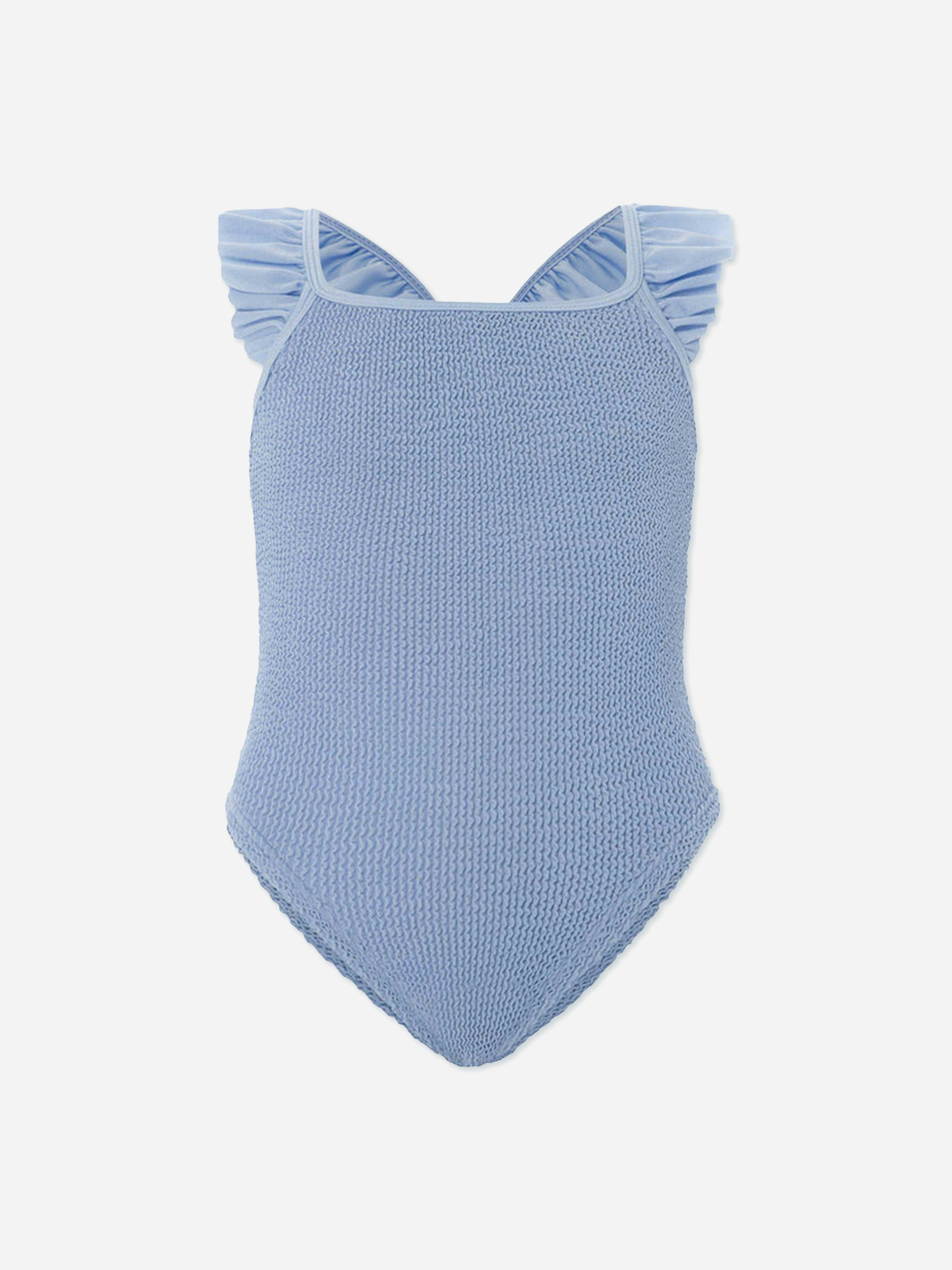 Hunza G Girls Blue Charlie Swimsuit In - 7 - 12 Yrs