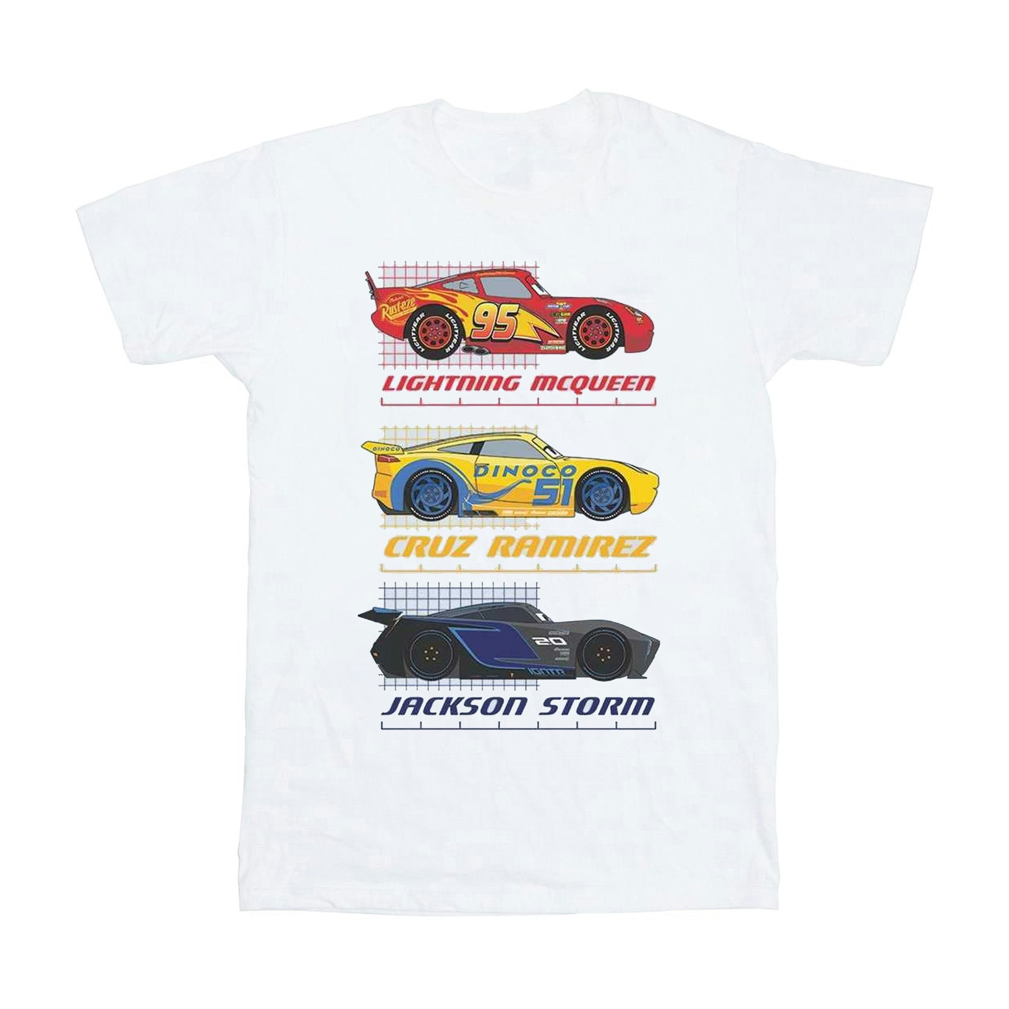 Disney Women's White / Cars Racer Profile Cotton Boyfriend T-Shirt - Medium