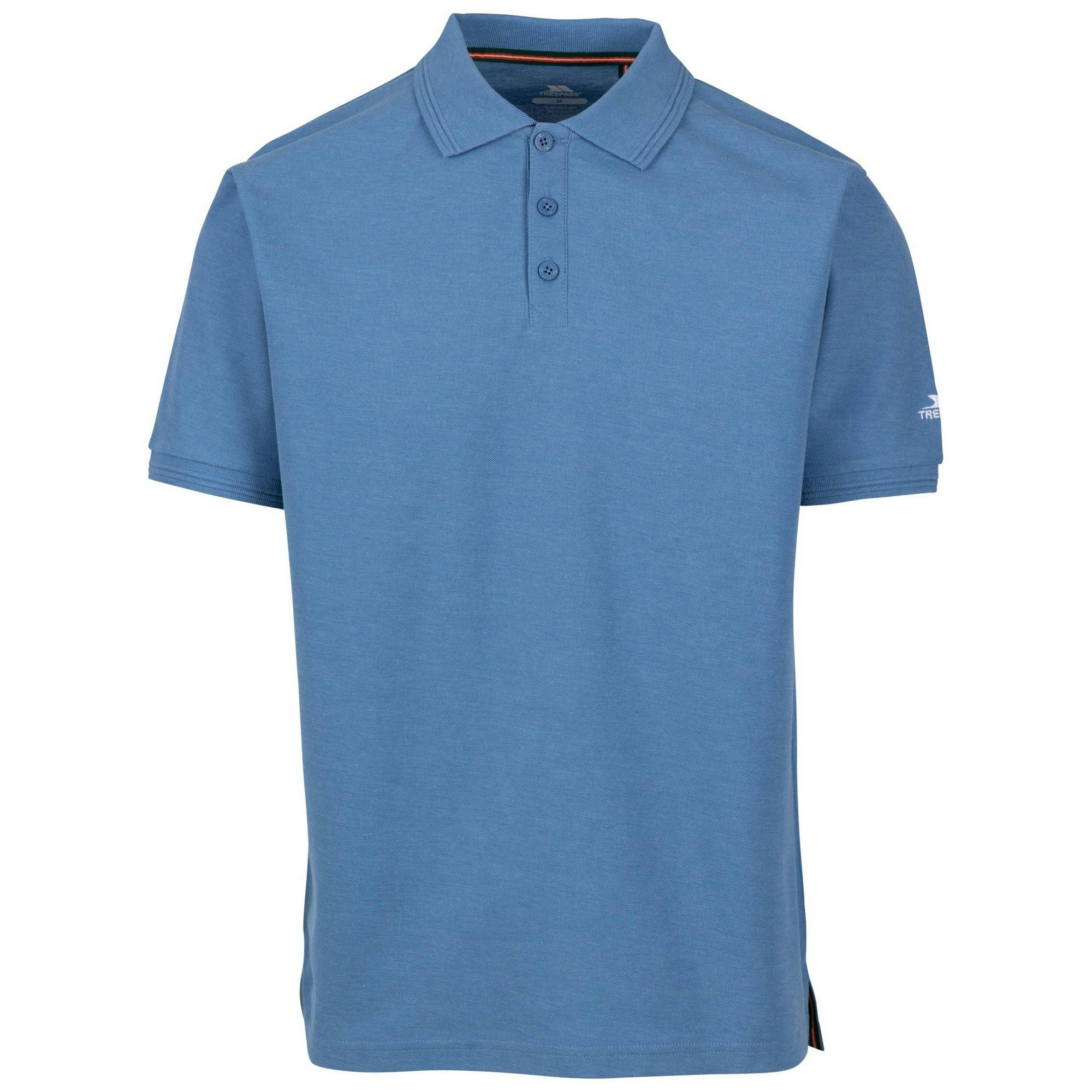 Trespass Men's Blue Brave Polo Shirt - Denim - M - Denim - 60% Cotton/40% Polyester