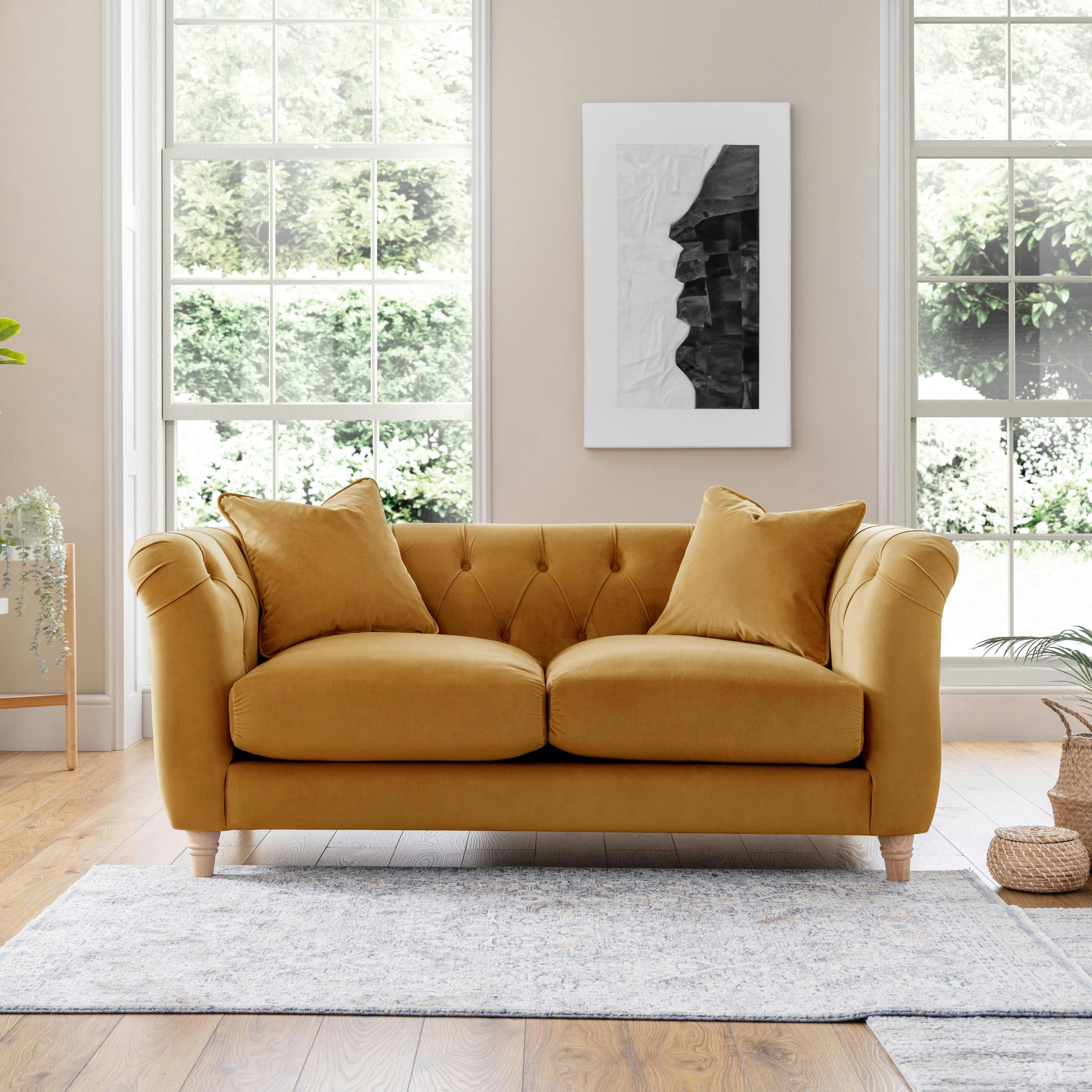 Rackhams Soho Medium Sofa - Velvet Ochre