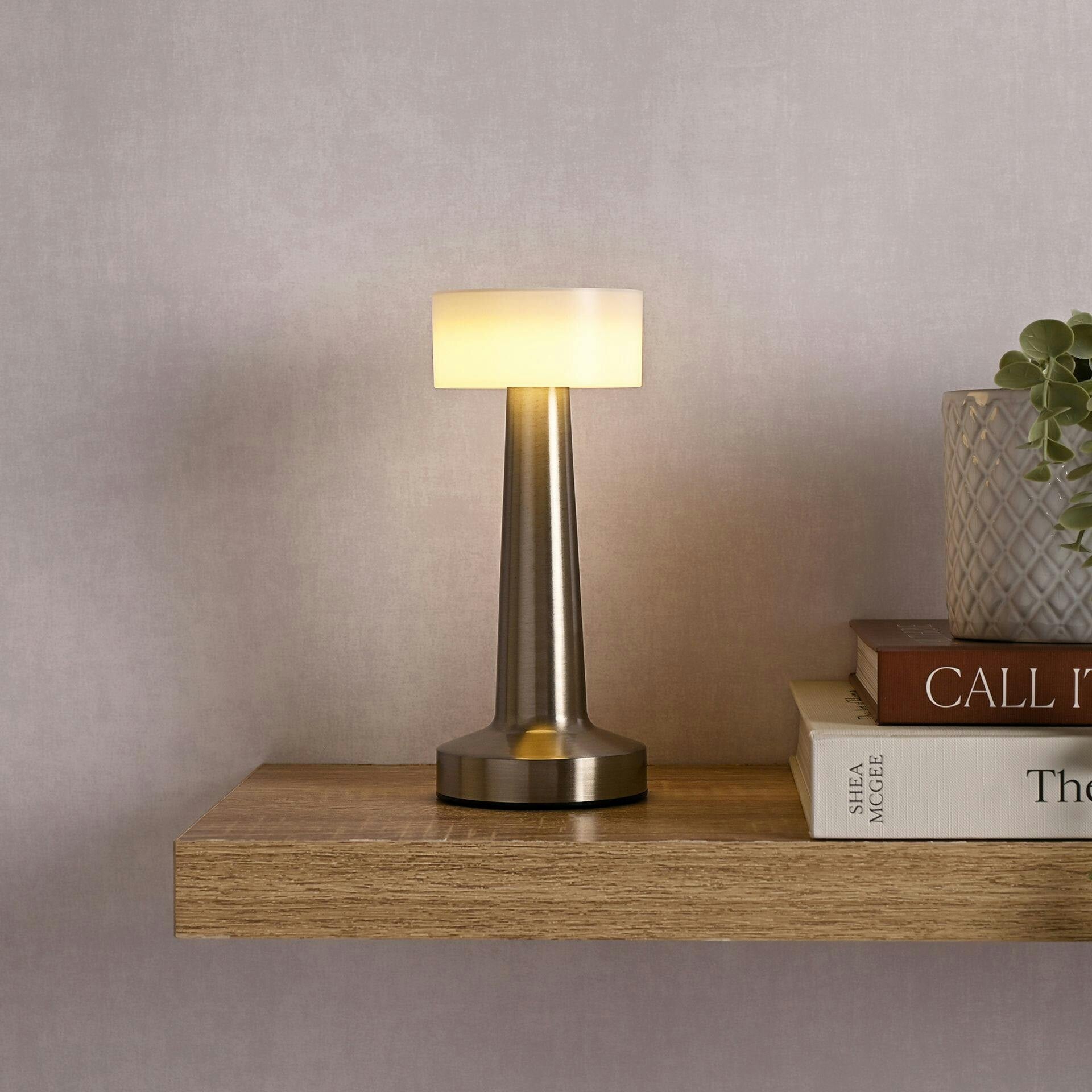 Rackhams Silver Usb Led Touch Table Lamp