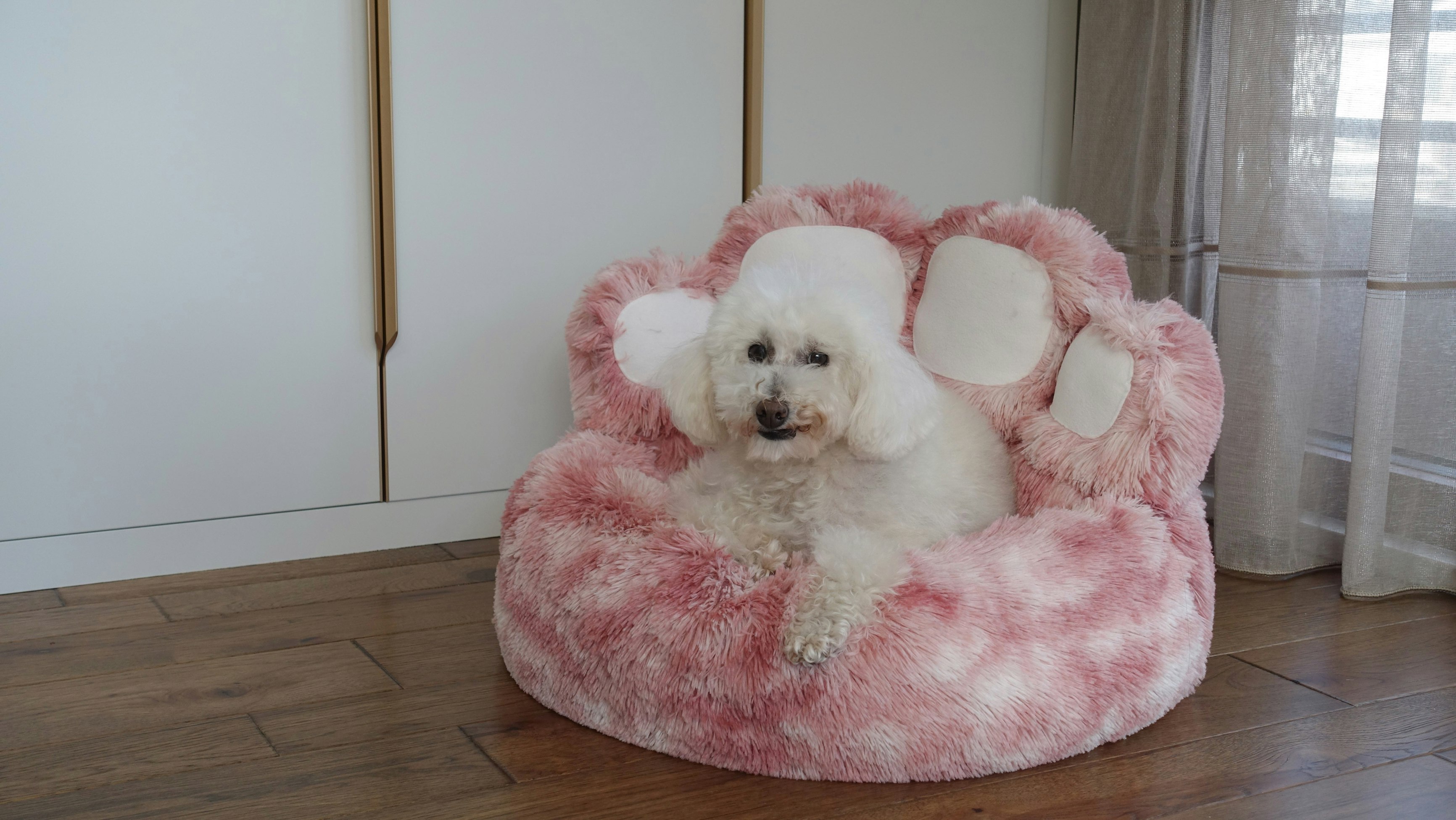 Snug And Cosy Pets Pink Anxiety Relieving Calming Dog Bed Paw - S - 60 X 18Cm