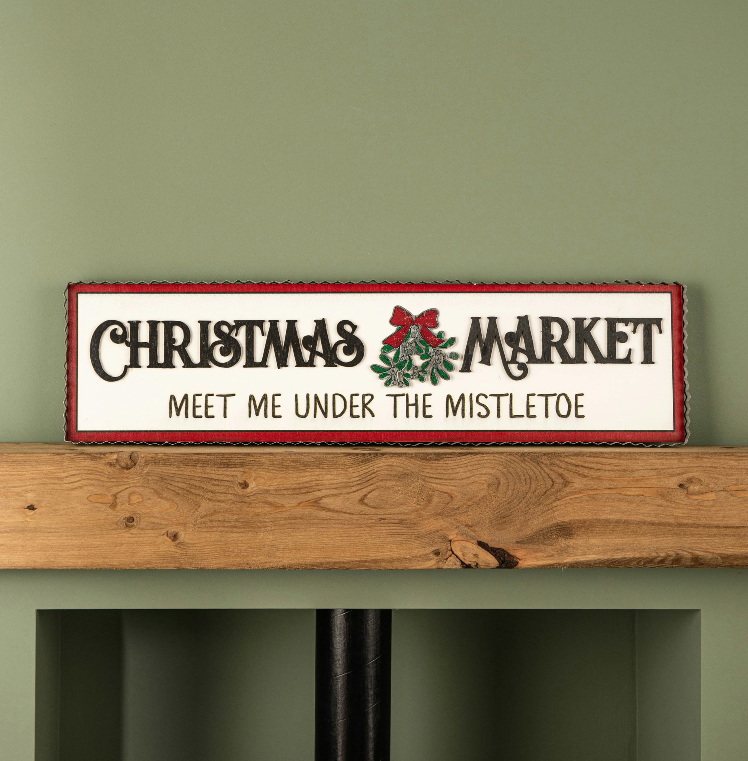 82cm Black And White Wooden Christmas Market Hanging Sign - Samuel Alexander | TJ Hughes - Image 6