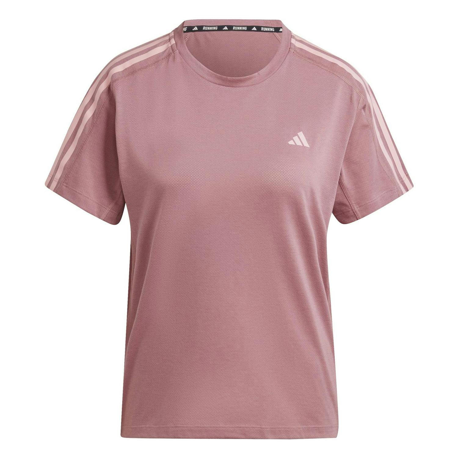 Adidas Women's Own The Run T-Shirt - Crimson - 12 Uk - Crimson - 76% Recycled Polyester/12% Cotton/12% Viscose
