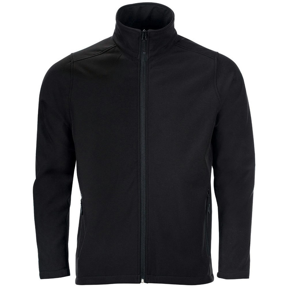 SOLS Mens Race Full Zip Water Repellent Softshell Jacket (Black) - Size 2XL - Image 2