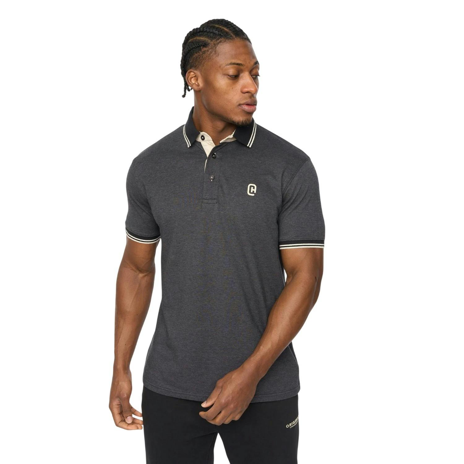 Crosshatch Men's Black Preece Polo Shirt - L - 100% Cotton
