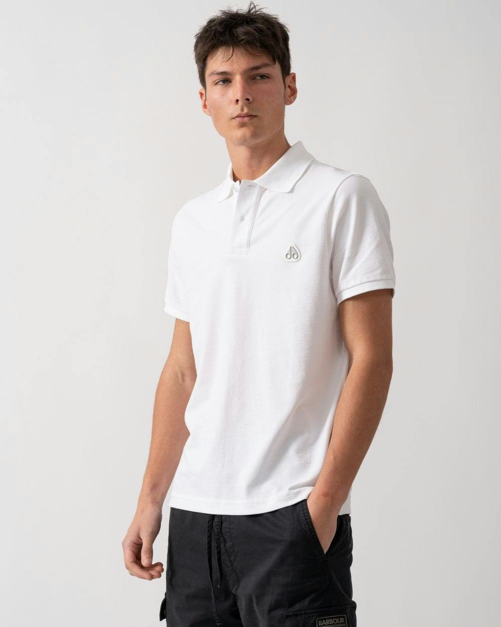 Moose Knuckles Men's White Everett Polo Shirt - 160 - 160 - L